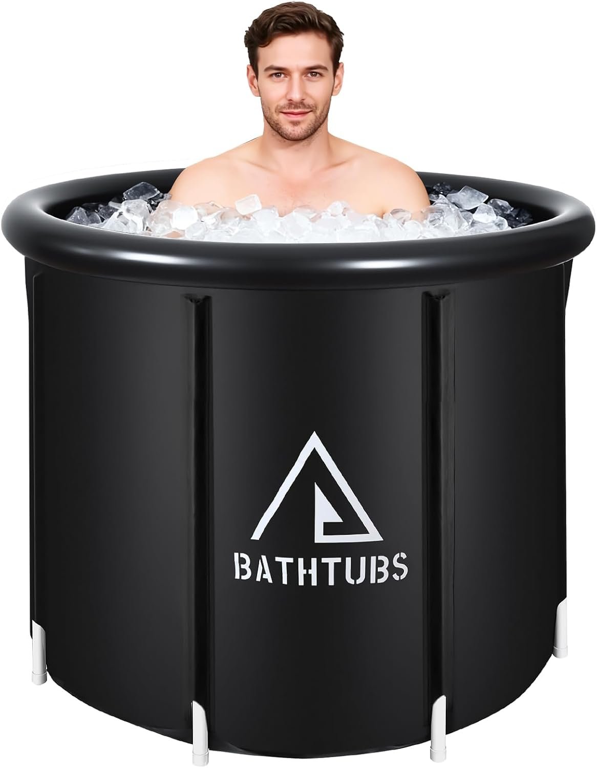 Ice Bath Tub for Athletes, 125 Gal Portable Cold Plunge Tub with Pump for Cold Water Therapy and Recovery, Indoor & Outdoor and Gym, Black