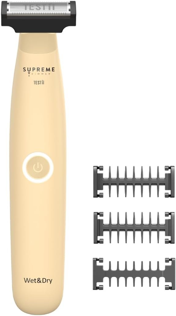 Supreme Trimmer Testii STH120 Men’s Ball Trimmer & Body Groomer – Groin & Pubic Hair Trimmer, Skin-Safe Blade, Waterproof Wet/Dry, USB-C Fast Charge, 90 Min Runtime