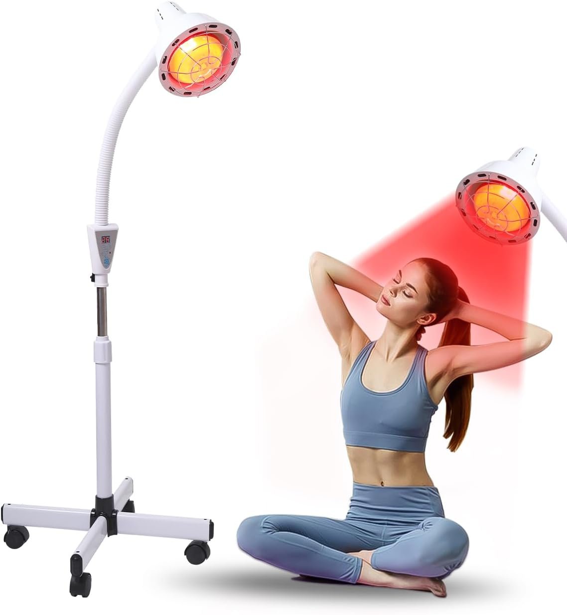 Rhmip Infrared Light,White 275W Near Red Infrared Heat Lamp for Relieve Joinpt Pain and Muscle Aches-White Red