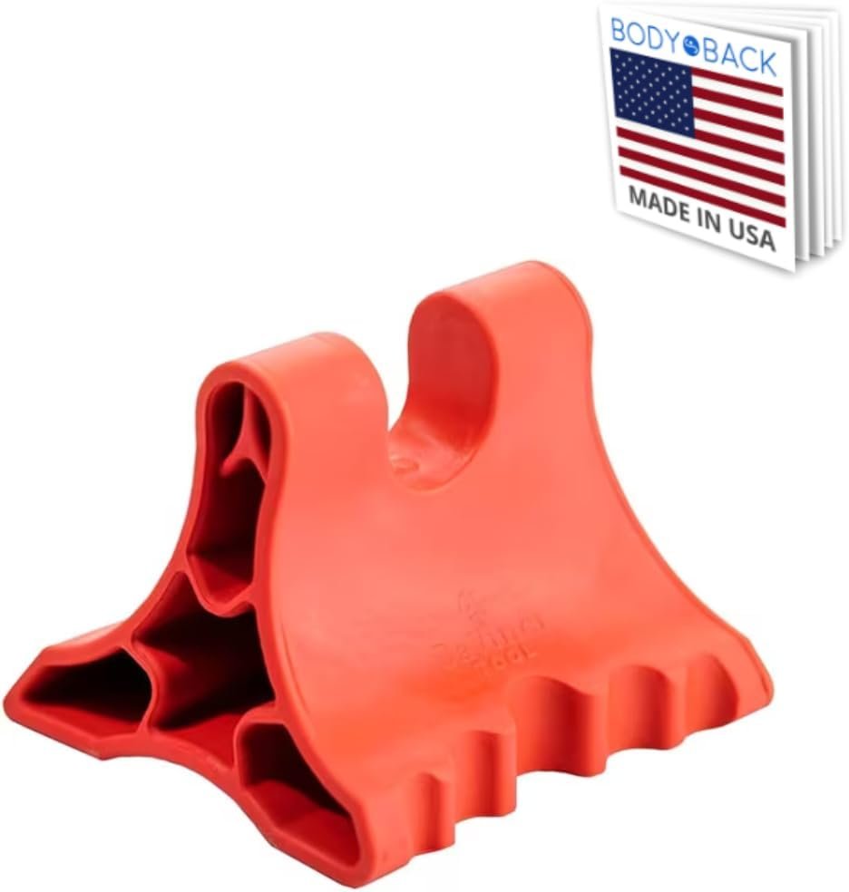 Body Back Davinci Tool (Red) -USA Made- Hard Rubber Neck Tension Relief & Pressure Point Massage Tool – Occipital Release Tool – Cervical Traction Device- Suboccipital Release Device – Neck Stretcher