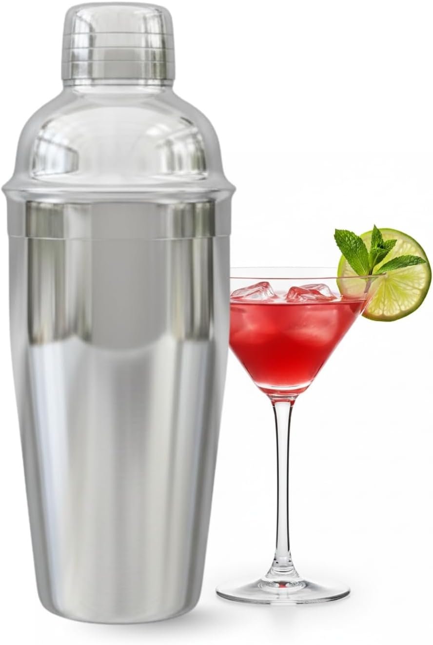 MAZDA 25oz Cocktail Shaker Bottle – Professional Margarita Mixer Drink Shaker Professional Stainless Steel Bar Tools Built-in Bartender Strainer for Martini