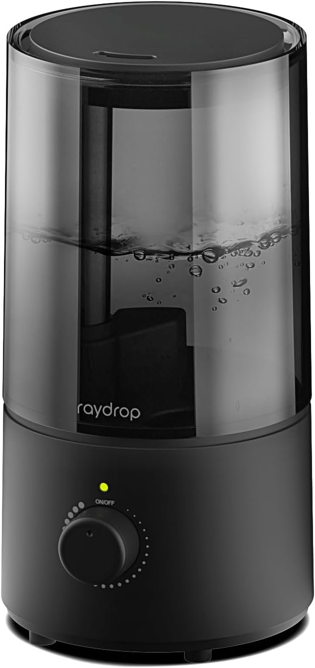 raydrop Humidifiers for Bedroom, raydrop Cool Mist Humidifiers for Babies, 1.0L Quiet Ultrasonic Humidifier, Space-Saving, Filterless, Auto Shut Off – (0.26 Gallon, US 110V)