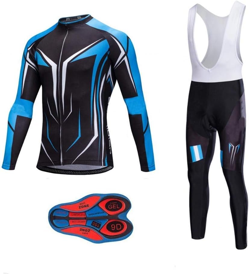 Moxilyn Men’s Quick-Dry Cycling Jersey Set Road Bike Bicycle Shirt + Bib Pants with 9D Gel Padded MTB Riding Clothing kit