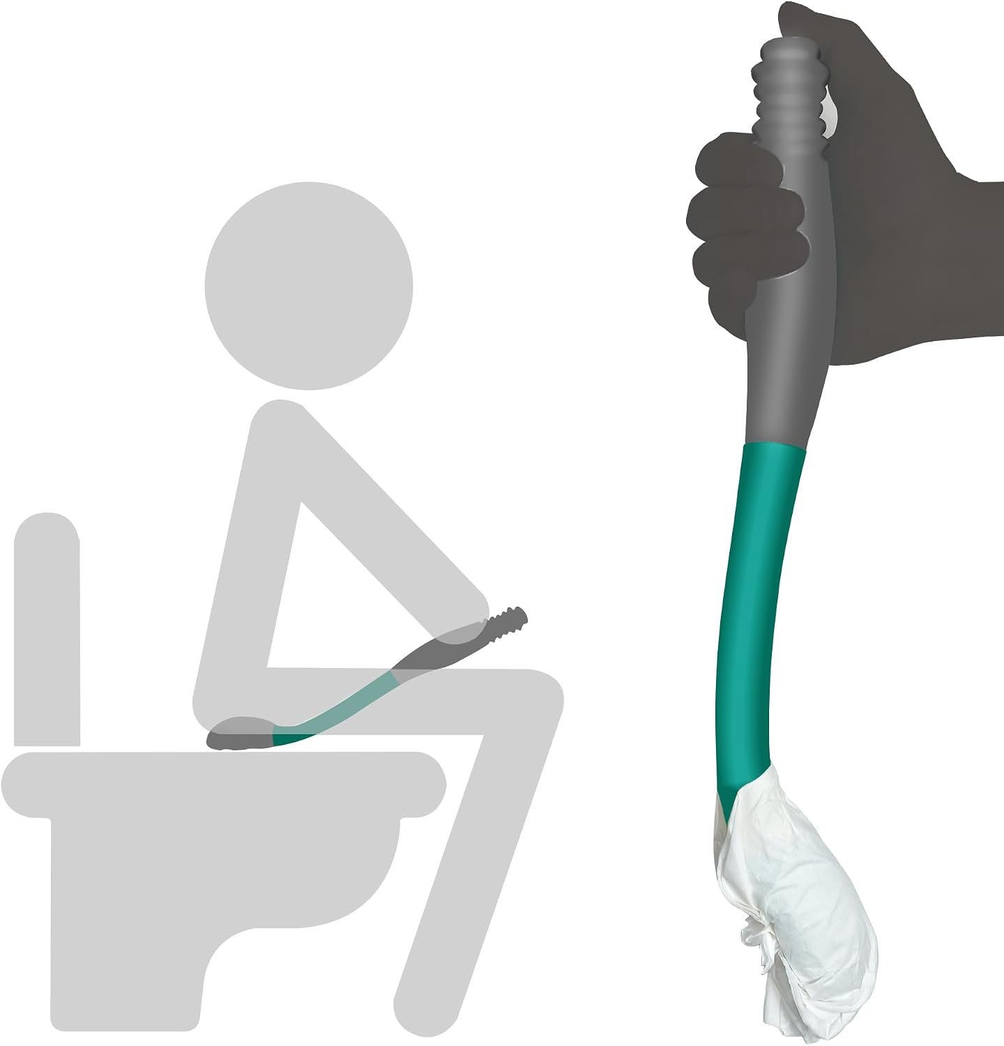 Butt Wiper Tool, 15.7″ Long Reach Bottom Buddy Wiping Aid, Toilet Aid for Disabled, Overweight, Limited Mobility, and Those Recovering from Back Surgery, Enables Independence and Dignity
