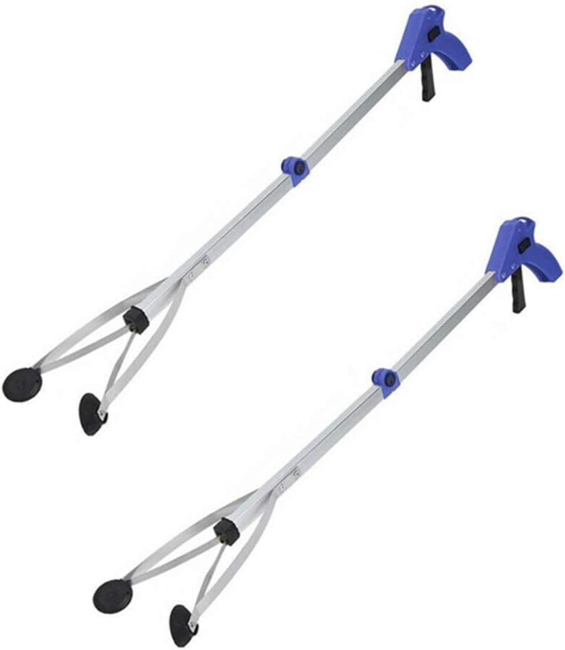 [New Version] 2 Pack Foldable Reacher Grabber Tool, Long 32″ Foldable Extender Gripper Tool, Suction Cups for Precise Work, Claw Trash Garbage Picker, Garden Nabber, Mobility Aid Pick Up Tool