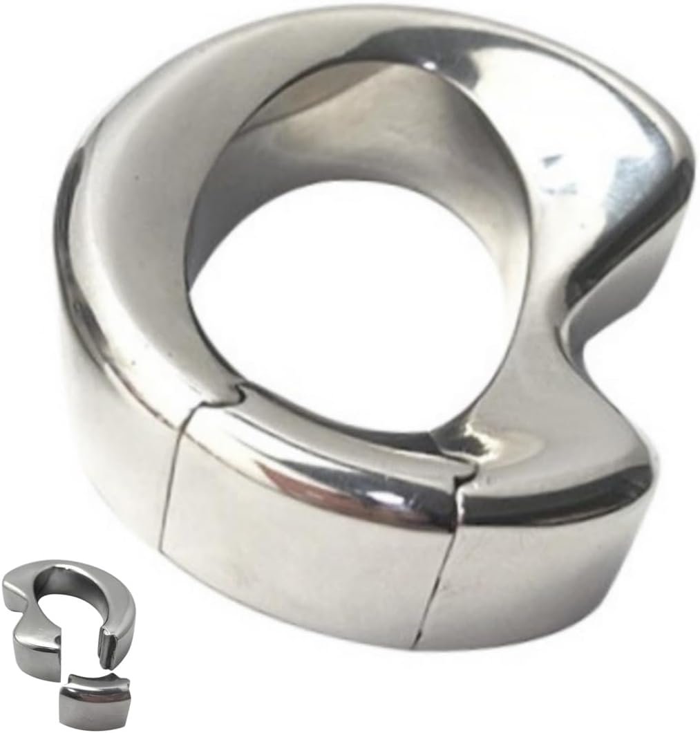 Male Stainless Steel Long Thick Hanging Stretch Pendant, Weighted Exercise Ring, Removable Metal Ball Accessories,1 Piece-UShlF19 (Irregular, S)