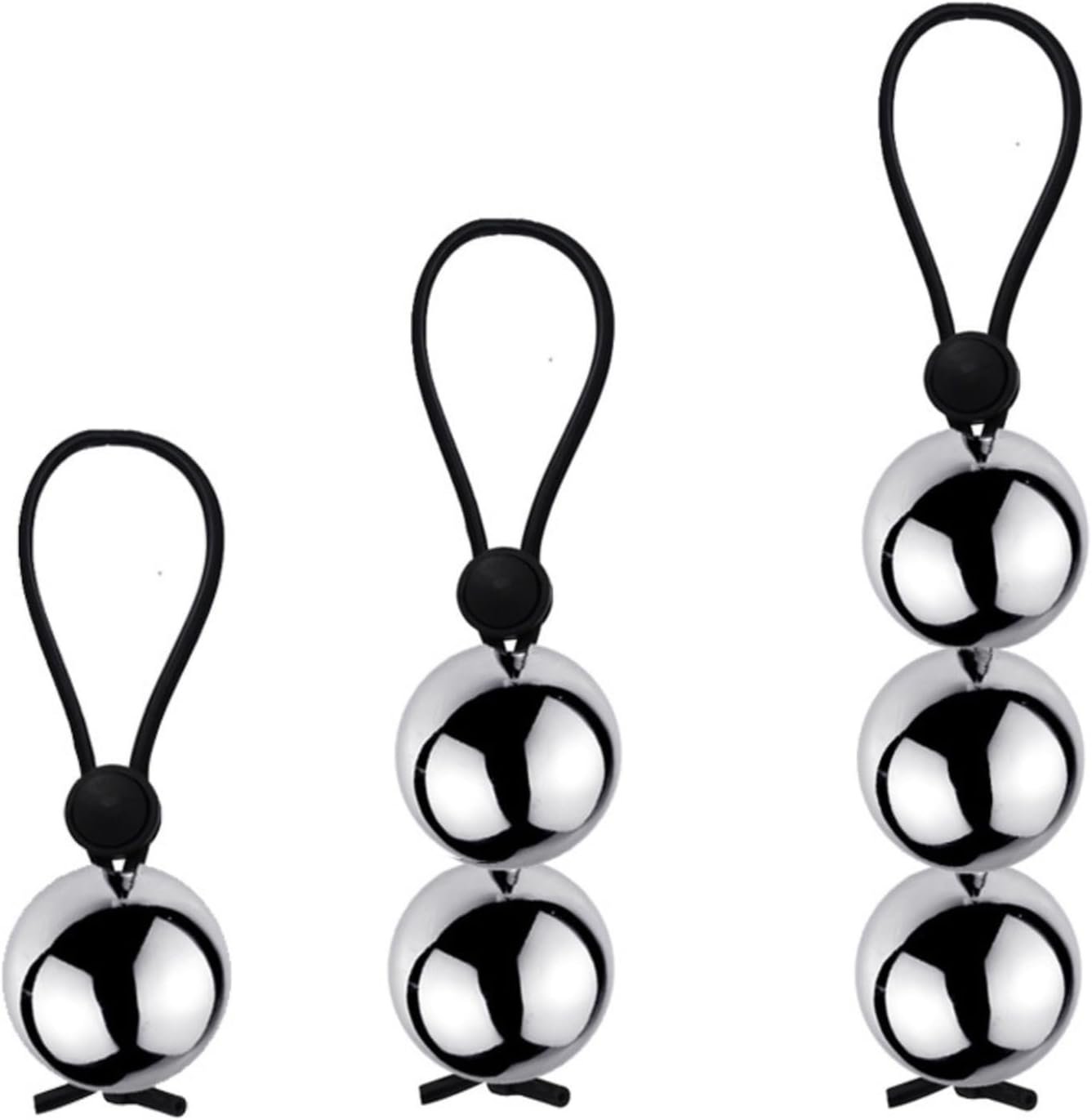 Men’s Stretch Weighted Suspension Ball Ring, Progressive Endurance Trainer-USZF57 (2.5cm Silver 1 Ball+2 Ball+3 Ball)