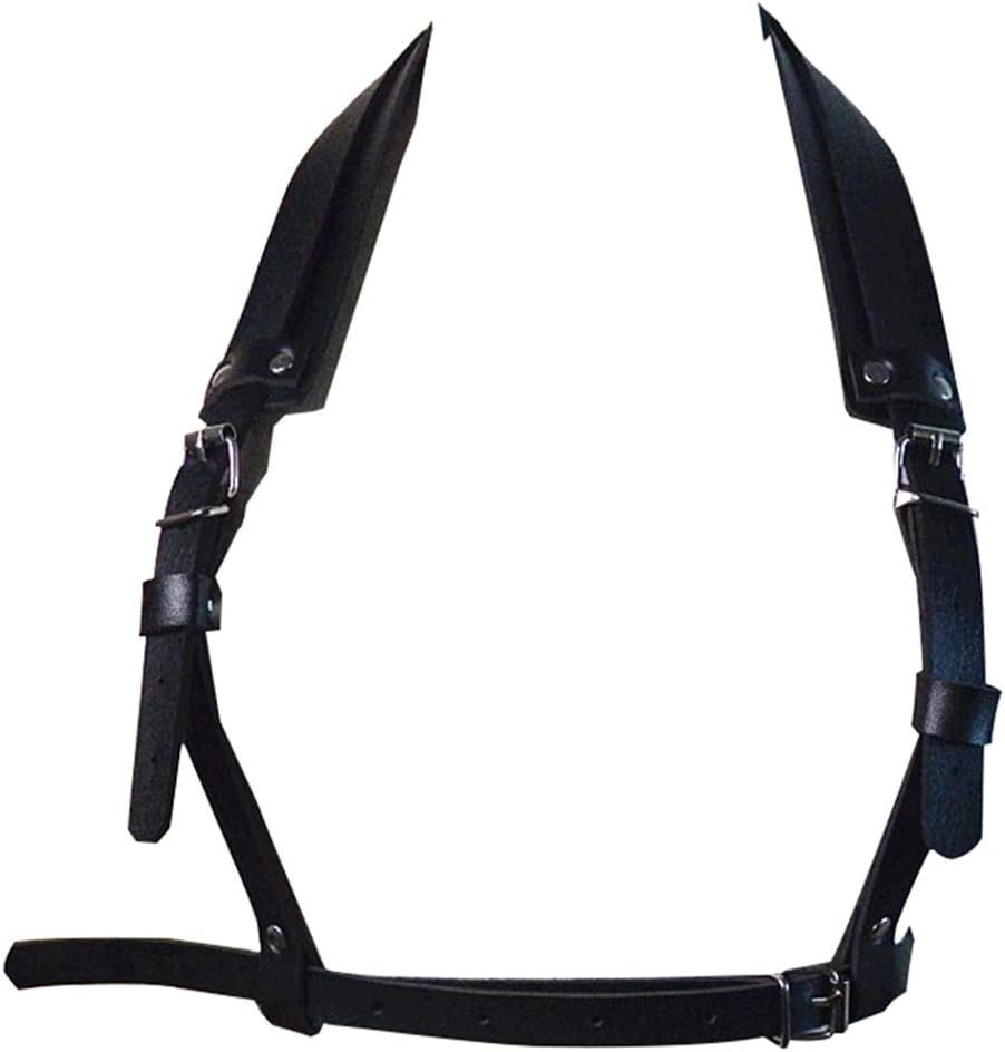 Men’s Punk Faux Leather Body Chest Harness Belt with Metal O-rings Adjustable Buckle Straps Clubwear Costume