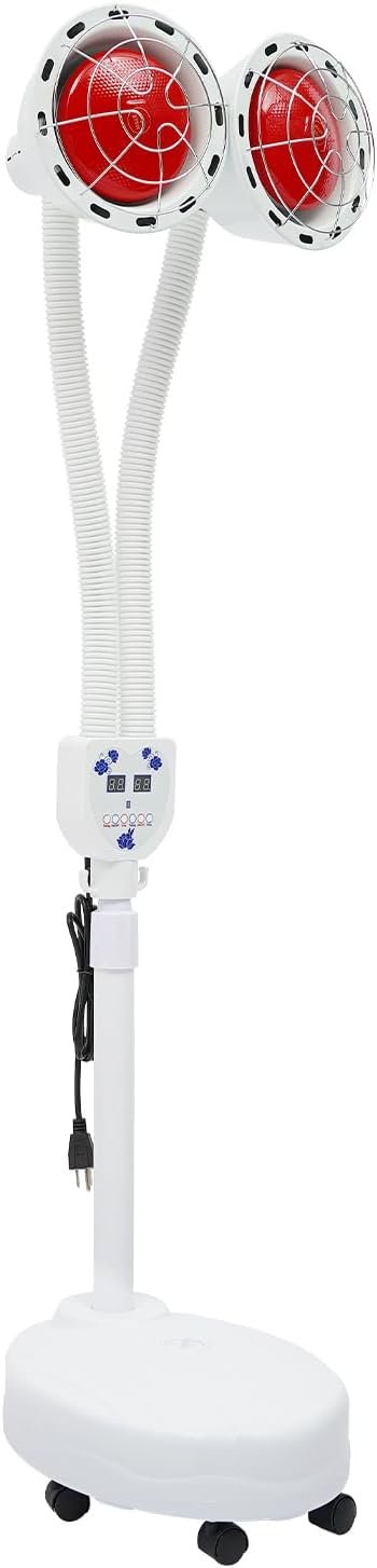 Gdrasuya10 Infrared Light, 275W Red Near Infrared Heat Lamp with 2 Heads for Relieve Joinpt Pai-n and Muscle Aches