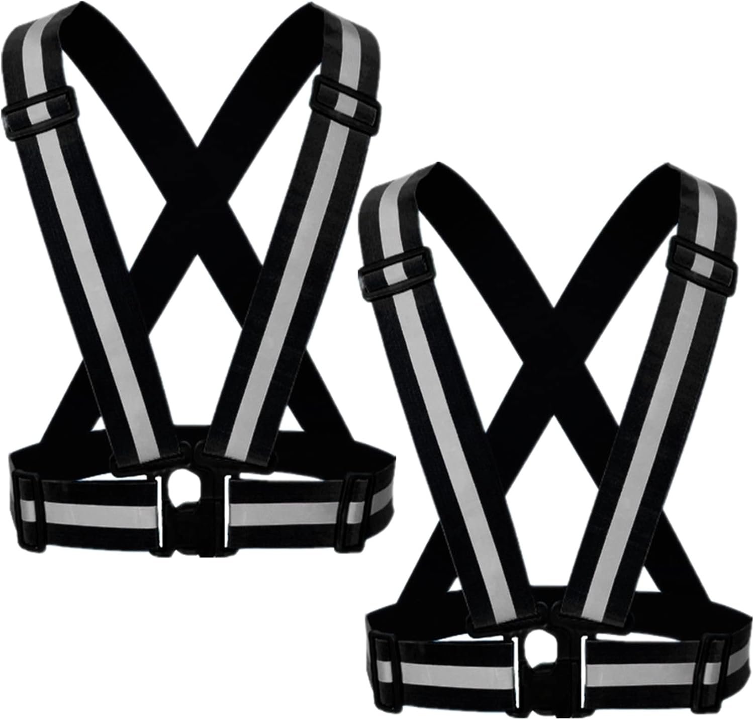 Reflective Strap Safety Vest Gear – 2-10 Pack Adjustable High Visible Reflective Running Gear for Women Men Night