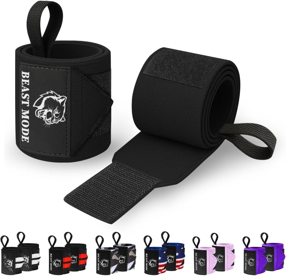 TECEUM Weightlifting 18″ & 12″ Wrist Wraps with Thumb Loop – Heavy Duty Wrist Workout Braces for Men and Women – Ideal for Powerlifting, Strength Training, Bodybuilding