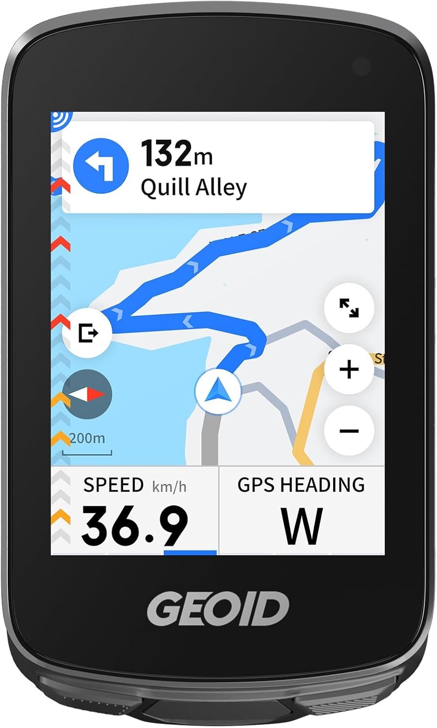 GEOID CC700 Pro 2.8″ Color Touchscreen GPS Bike/Cycling Computer, Map Navigation with Re-Route Planning, WiFi Auto-Sync, ANT+/Bluetooth, Message Notification, IPX7 Waterproof, Free Indoor Training