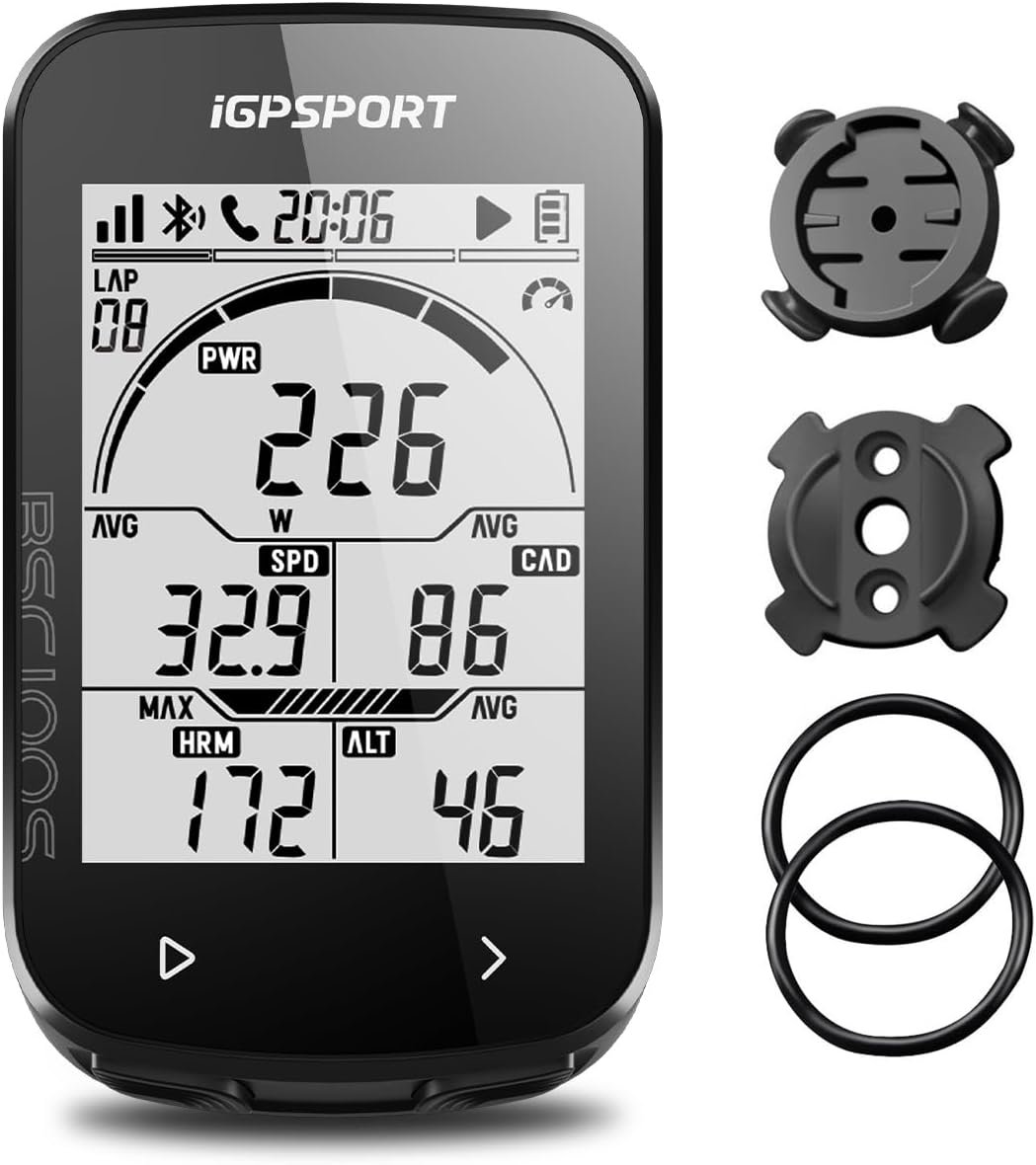 iGPSPORT BSC100S GPS Bike Computer Wireless, 2.6” LCD Display 40H Rechargeable Waterproof Cycling Computer Bluetooth ANT+