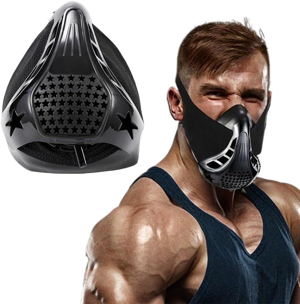 High Altitude Mask, Training Workout Mask Men to Improve Lung Capacity, Breathing Resistance Fitness Masks to Upgrade Endurance, for All Sport: Running, Cardio, Cycling, Gym