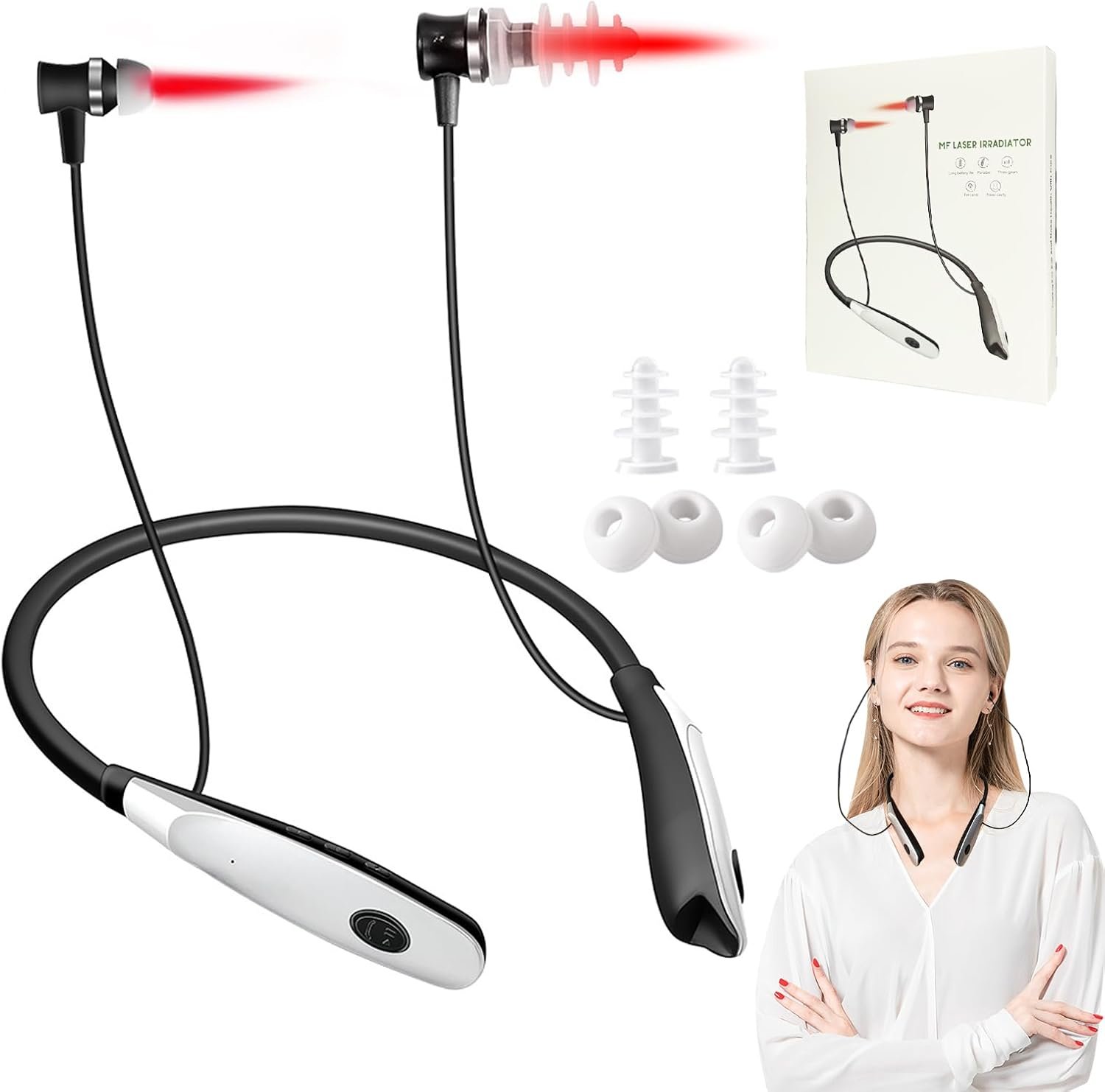 650nm Red Light Therapy Device for Nose & Ear – Portable 2-in-1 Red Light Therapy with Silicone Sleeve, Non-Invasive Nasal & Ear Soothing Device for Personal Wellness, Compact & Easy to Use (Classic)