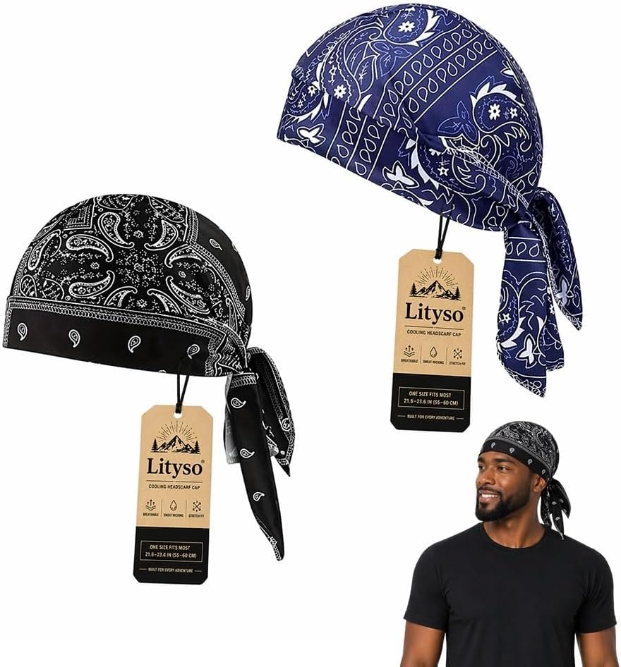 Elastic Cycling Sports Cap Skull Caps Bandana Stretch Cooling Headscarf Paisley Cool Helmet Wrap Pirate Scarves Hat