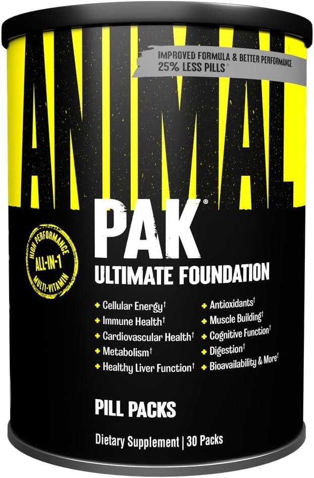 Animal Pak – Convenient Multivitamin for Men & Women Daily All-in-One Vitamin & Supplement Pack – Zinc, Vitamins C, B, D, Amino Acids, and Immune Support – Sports Nutrition Performance – 30 Count
