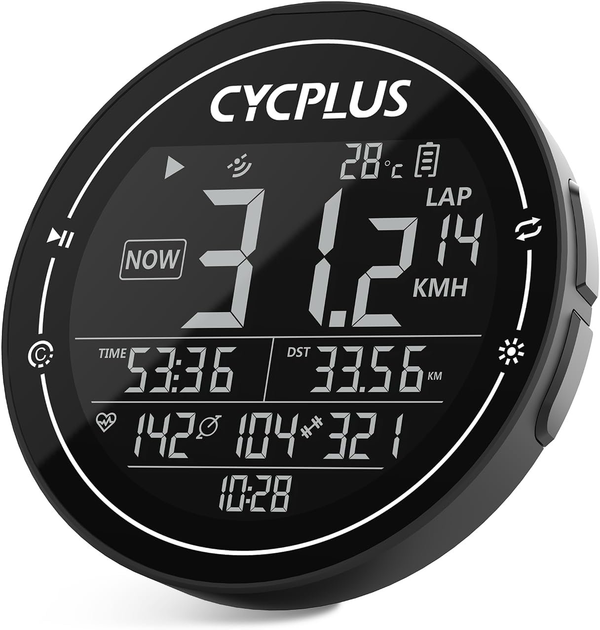 CYCPLUS GPS Bike Computer, Wireless Cycling Computer, ANT+ Bluetooth Bicycle Speedometer Odometer IPX6 Waterproof, Rechargeable with 2.5″ Screen for Bikers Outdoor Cycling (New Upgraded)