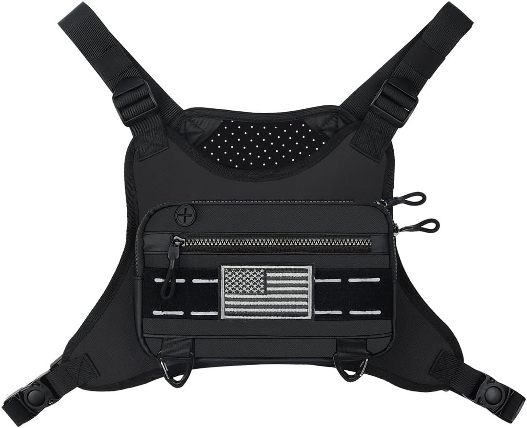 Sports Chest Bag For Men Women, Running Vest Bag With Built,Phone Holder For Workouts&Ski&Cycling&Hiking,Motorcycle Accessories