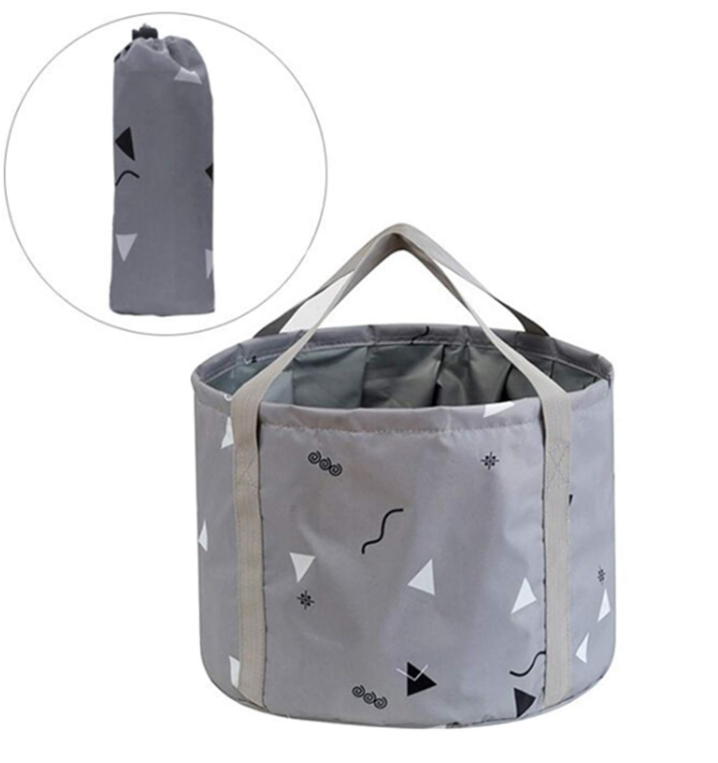 24L Collapsible Foot Bath Basin for Soaking Men Large Feet, Portable Foot Soak Tub Water Bucket for Travel Camping, Grey