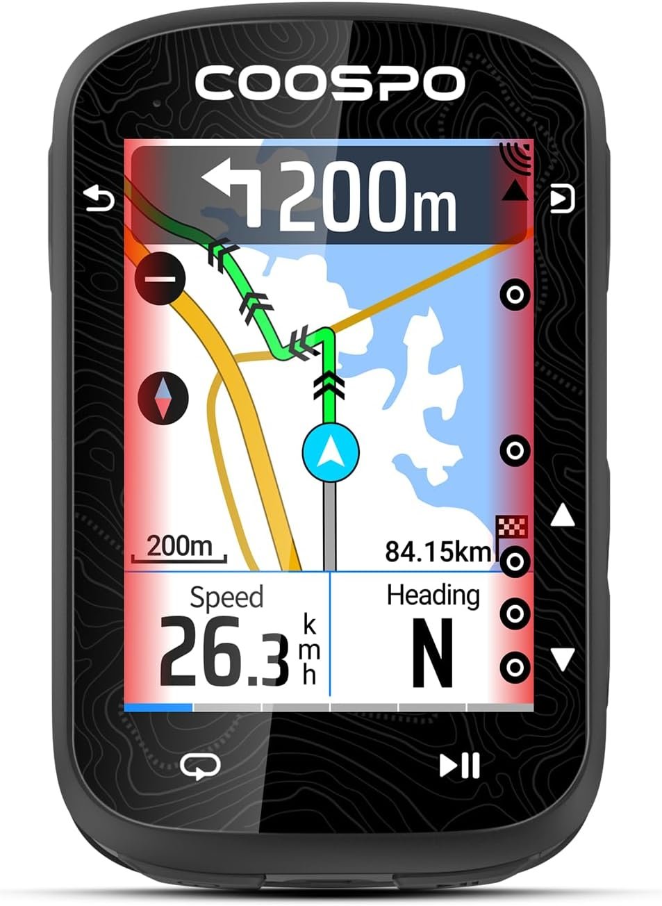COOSPO Color Touchscreen GPS Bike Computer CS600, Wireless IPX7 Waterproof Cycling GPS Speedometer with Bluetooth/ANT+, Backlight Route Navigation, Support Bike Radar & 36H Battery Life