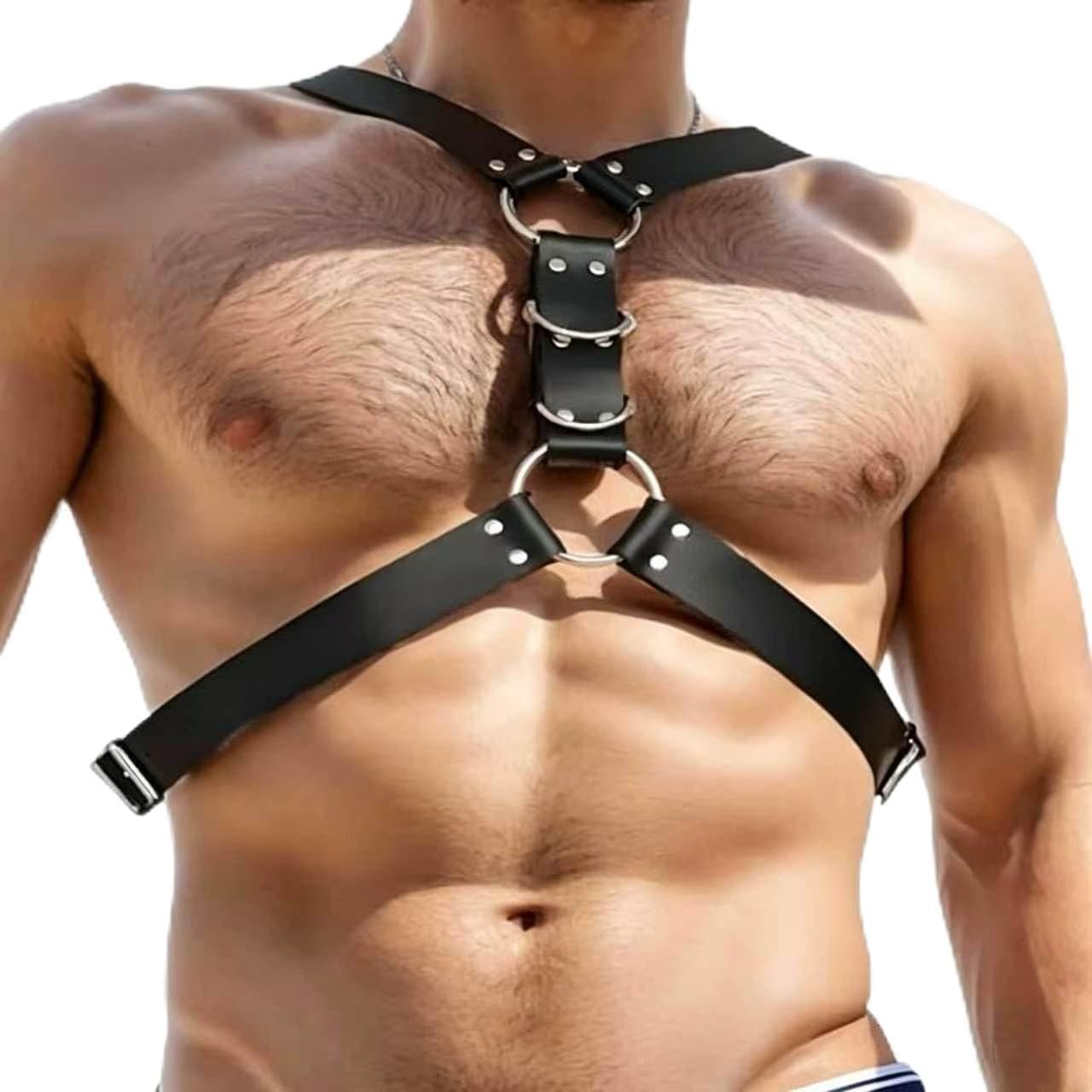 Men’s genuine leather chest strap, chest harness,leather harness,punk rave style belt,style men’s seat belt,sexy clothing chest strap, shoulder strap,cosplay nightclub sexy punk, club attire