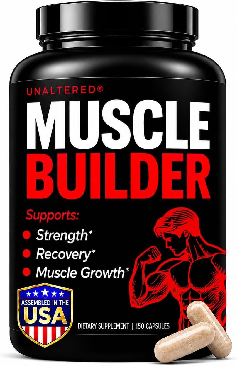 UNALTERED Anabolic Muscle Builder for Men – Growth, Size, Strength – Natural Muscle Building Supplement & Energy Booster – Tribulus Terrestris, Ginseng, Vitamin D3, Ashwagandha – 150 Capsules
