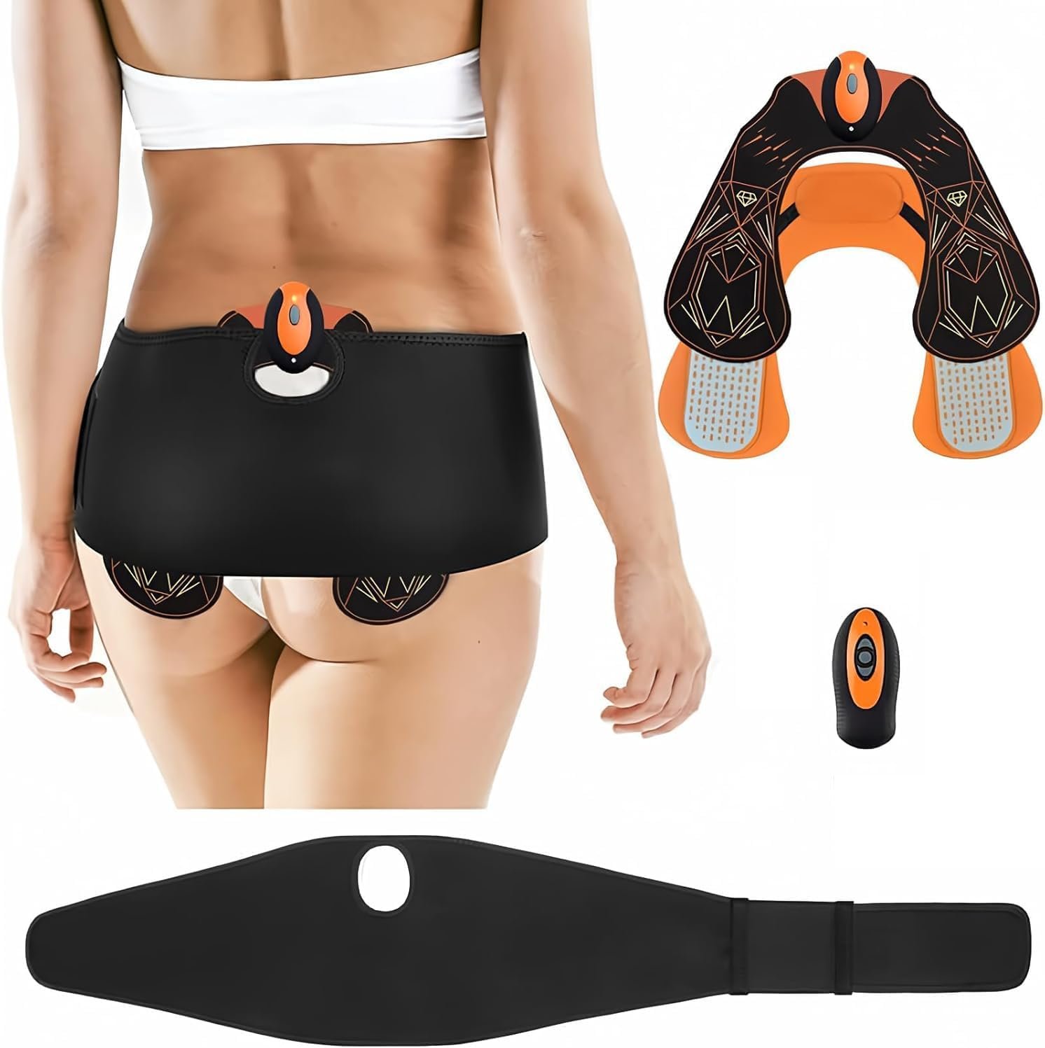 FOPIE HIPS Trainer, ABS Stimulator Electronic Muscle Toner, Smart Wearable Butt Lifting Machine, Body Beauty Workout Equipment for Men Women