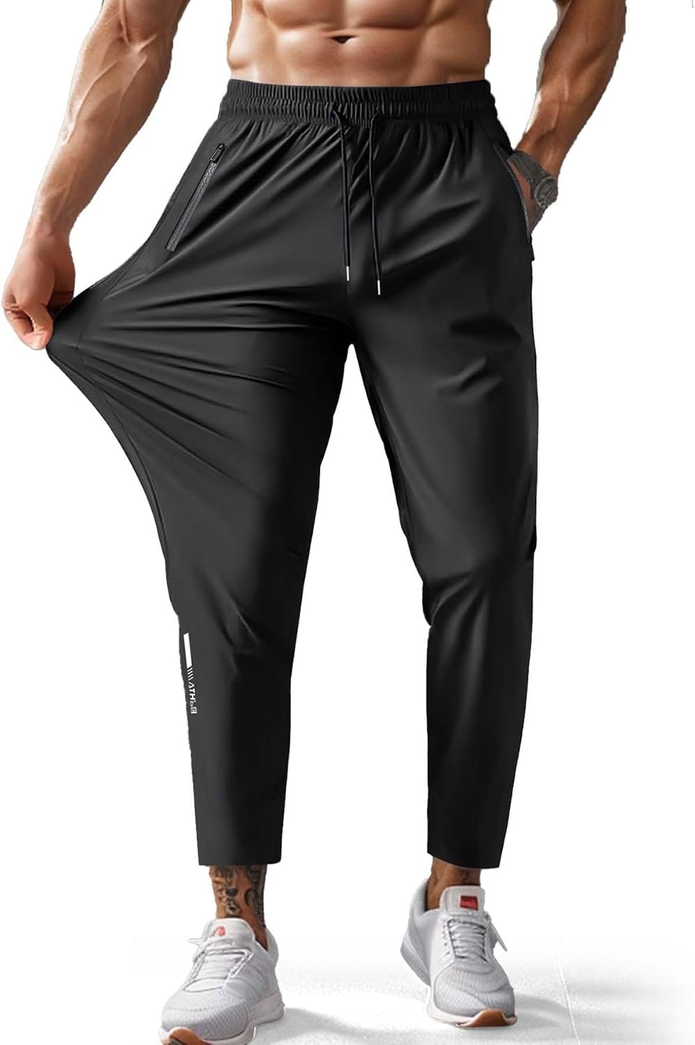 Hidkat Men’s Hiking Pants Quick-Dry Lightweight Sweatpants Outdoor Fishing Pants Water Resistant with Zipper Pockets