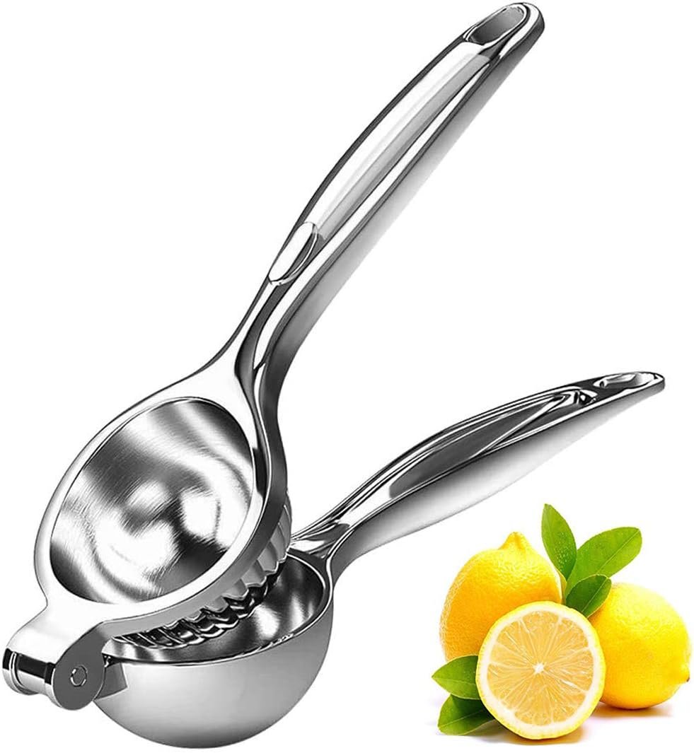 Lemon Squeezer Stainless Steel Manual Hand Squeezer/Lime Juicer Hand Citrus Press Juicer Metal – 2.7″ Extra Large Premium Quality Heavy Duty Solid Metal Bowl Silver