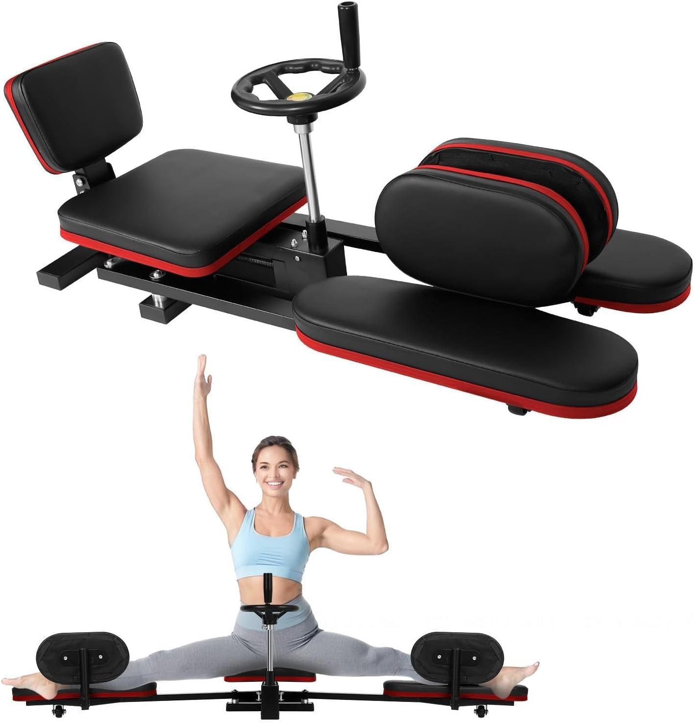 550 LBS Stainless Steel Stretch Machine, 240° Rotation Split Machine, Leg Stretcher Machine with Silent Wheels, Leg Stretcher for Home/Gym/Yoga/Dancers, Split Machine for Flexibility