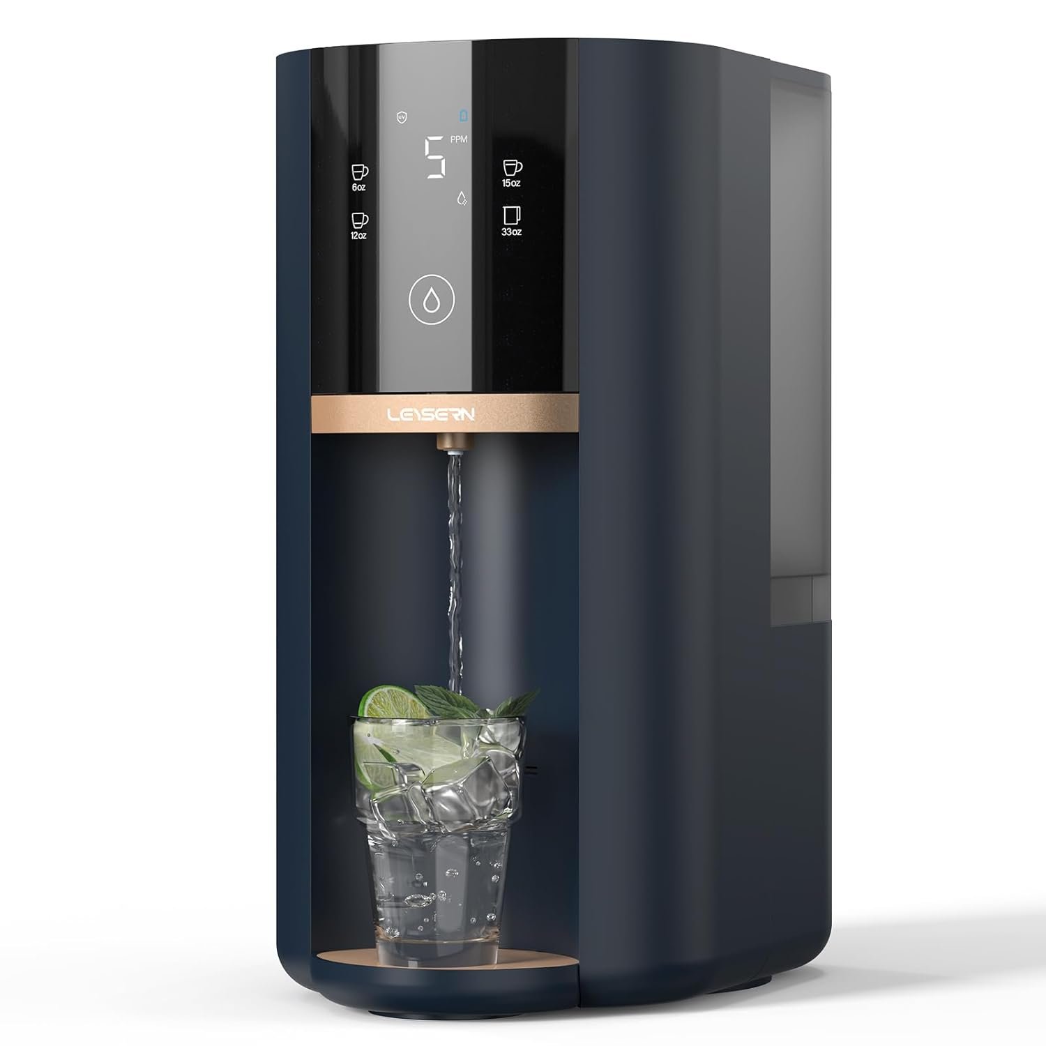 Leysern Reverse Osmosis Water Filter Countertop, No Installation Required, 7-Stage RO Filtration with UV and Remineralization, Water Purifier with TDS Monitor, 360° Swivel Base, NSF/ANSI 372 Certified