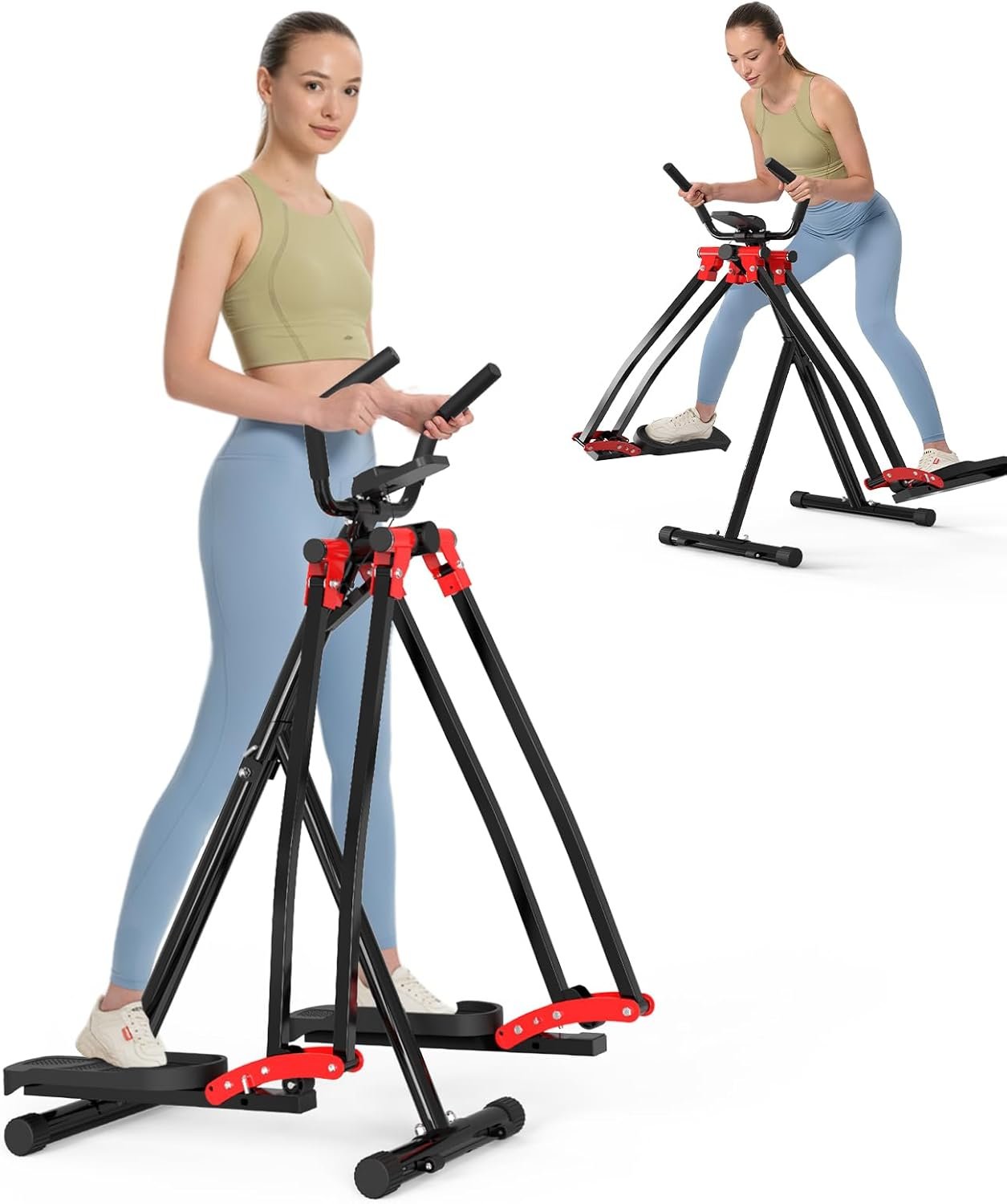 HOTWAVE Air Walker Exercise Machine, Home Space Walker Aerobic Stepper, Foldable Elliptical for Small Spaces – Cross Trainer Glider Exercise Machine for Men and Women Fitness Equipment