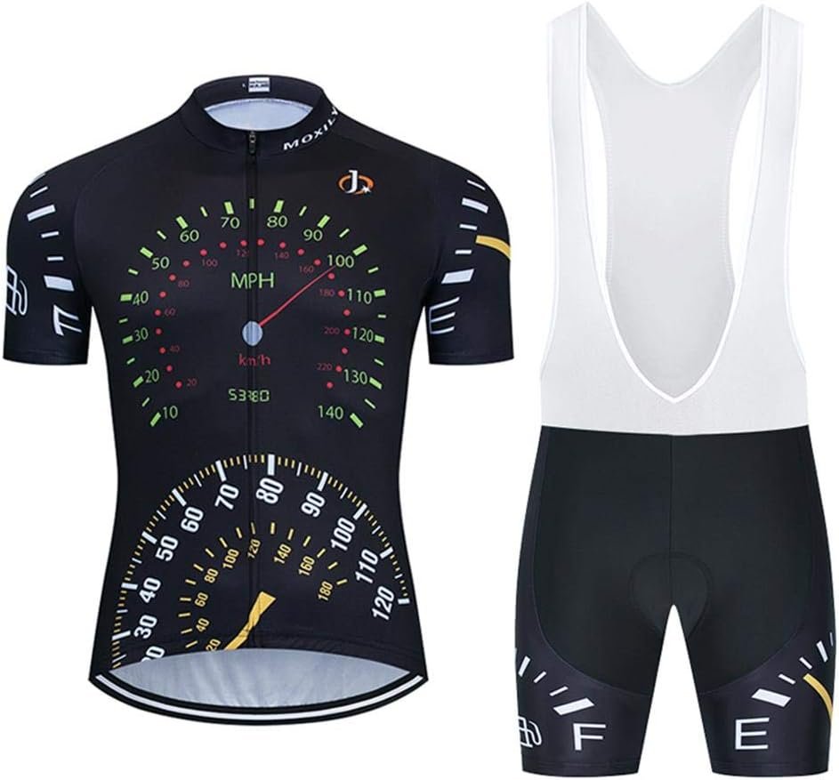 MOXILYN Mens Cycling Jersey MTB Clothes Cycling Kit Bike Shirts and Cycling Bibs Short with 20D Gel Pad Biking Clothing Set