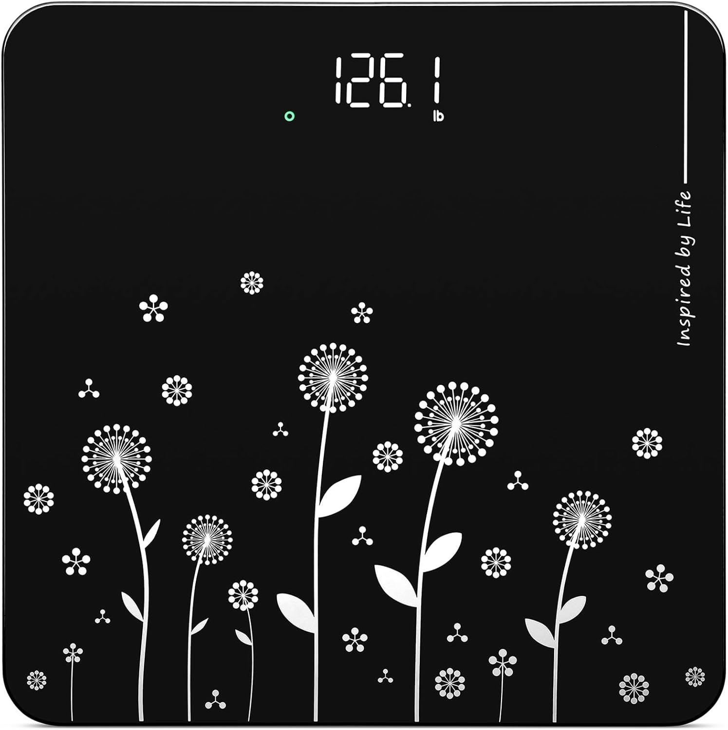 Vitafit Digital Bathroom Scale for Body Weight, High Precision in 0.1lb Assured by Weight Scale Professional Factory Since 2001, White LED and Step-On, 3 AAA Batteries Included, 400lb/182kg, Black