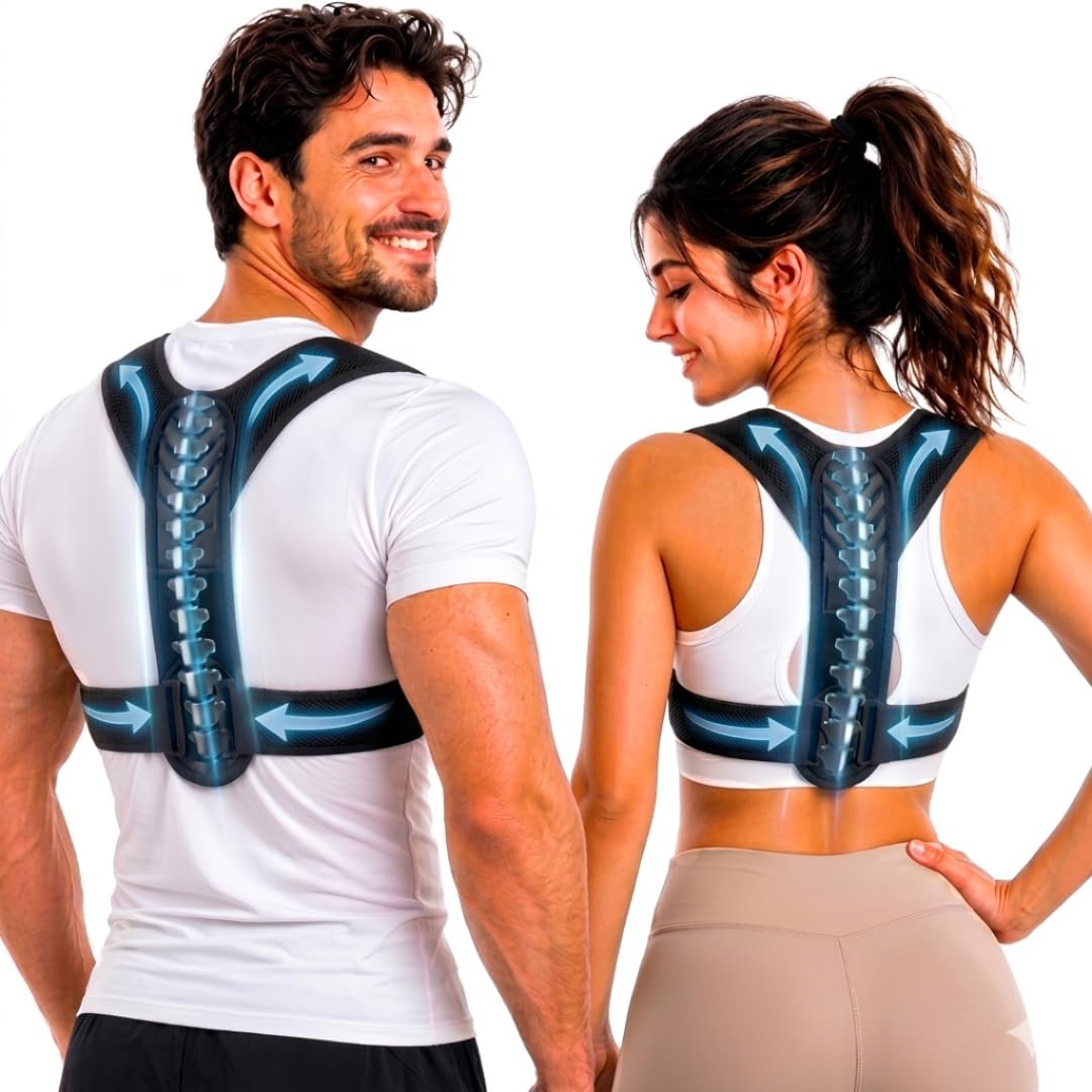 Posture Corrector for Women and Men, Adjustable Back Posture Corrector, Upper Back Brace & Back Straightener, Lightweight Breathable Posture Brace for Comfortable Daily Wear