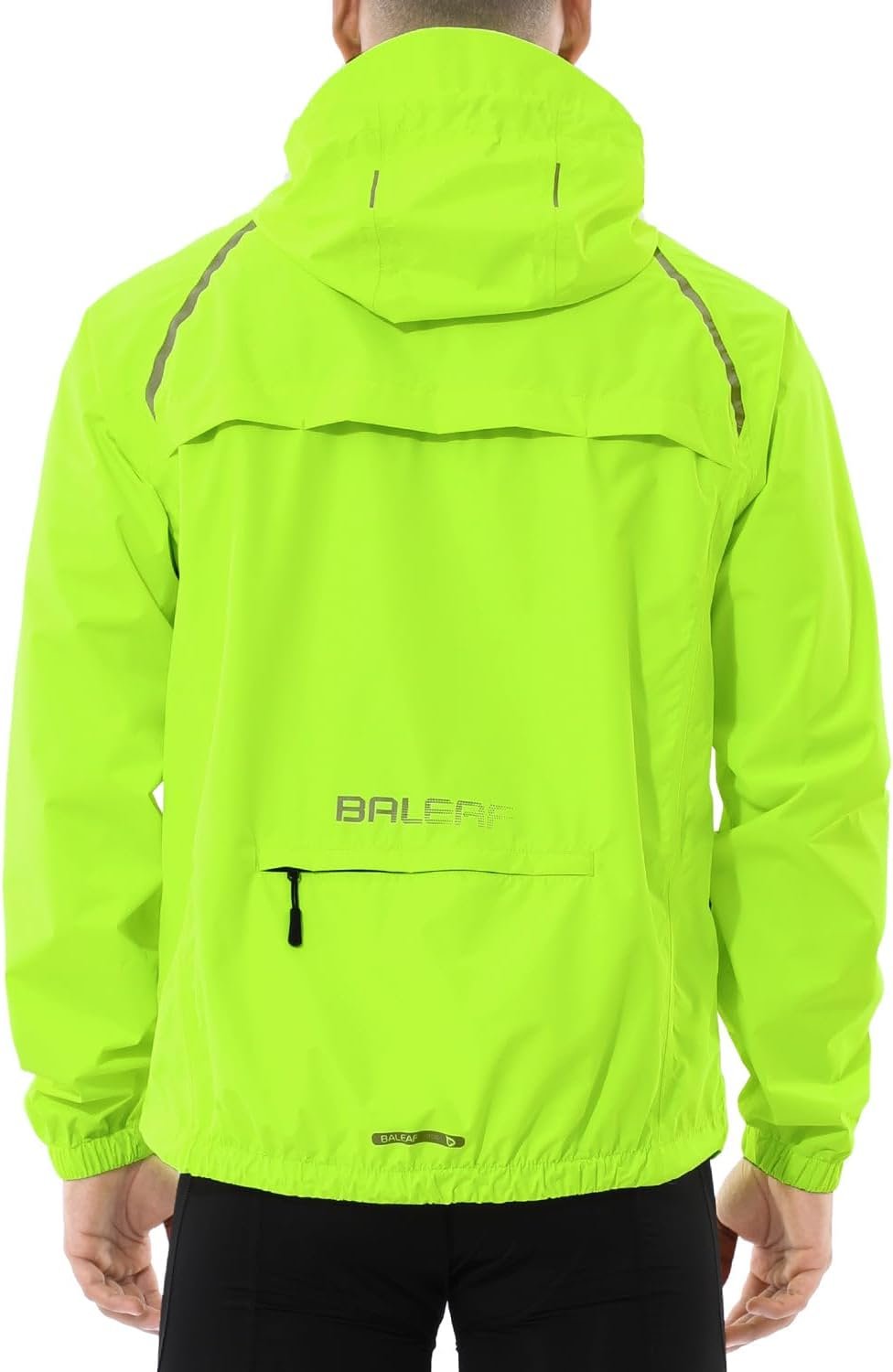 baleaf Men’s Rain Jacket Waterproof Windbreaker Raincoat Running Cycling Hiking Gear Hood Lightweight Reflective Packable