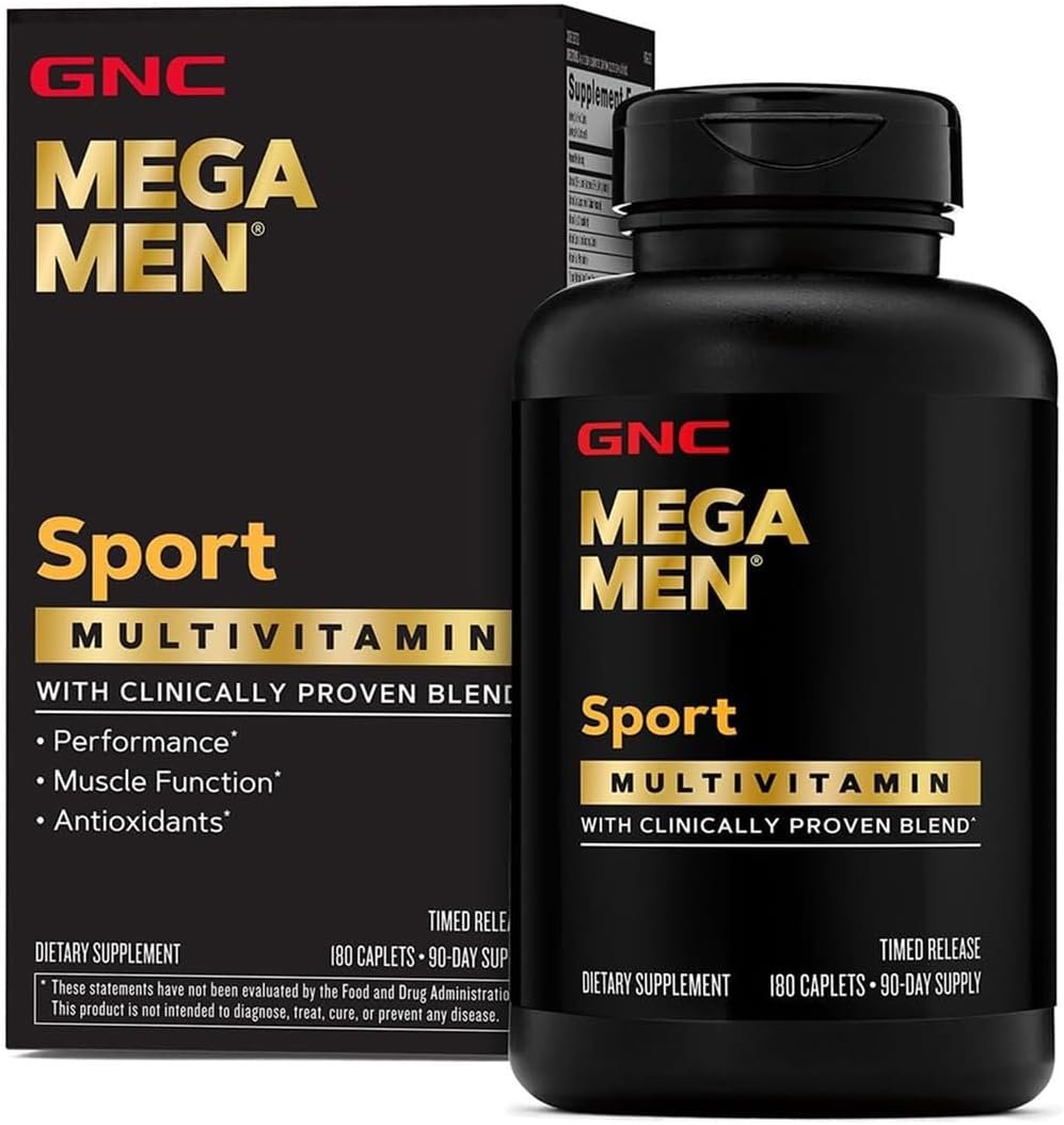 GNC Mega Men Sport Multivitamin for Men | Performance, Muscle Function, and General Health | 180 Count