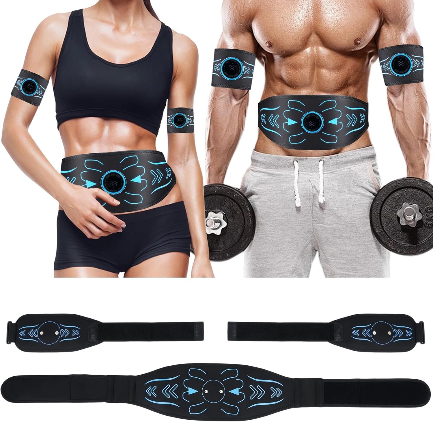 Electronic Muscle Stimulator – Fitness Training Equipment for Men & Women, 8 Modes Electronic Abdominal Stimulator for Full Body Workout, Fitness Equipment for Strength Training, Toning, Recovery