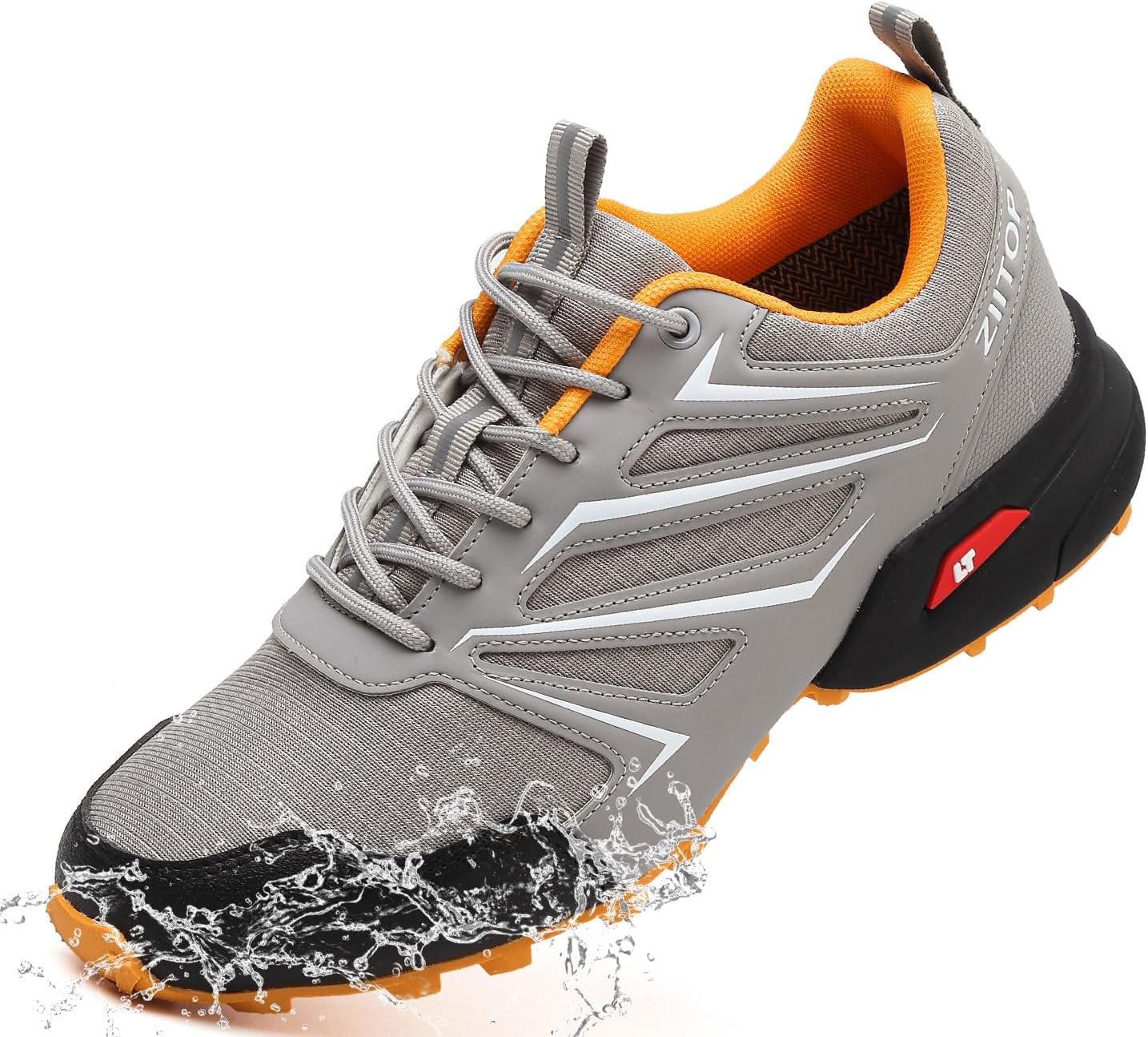 Mens Trail Running Shoes Waterproof Non-Slip Hiking Walking Sneakers for Outdoor Trailing Trekking Camping Quest Black