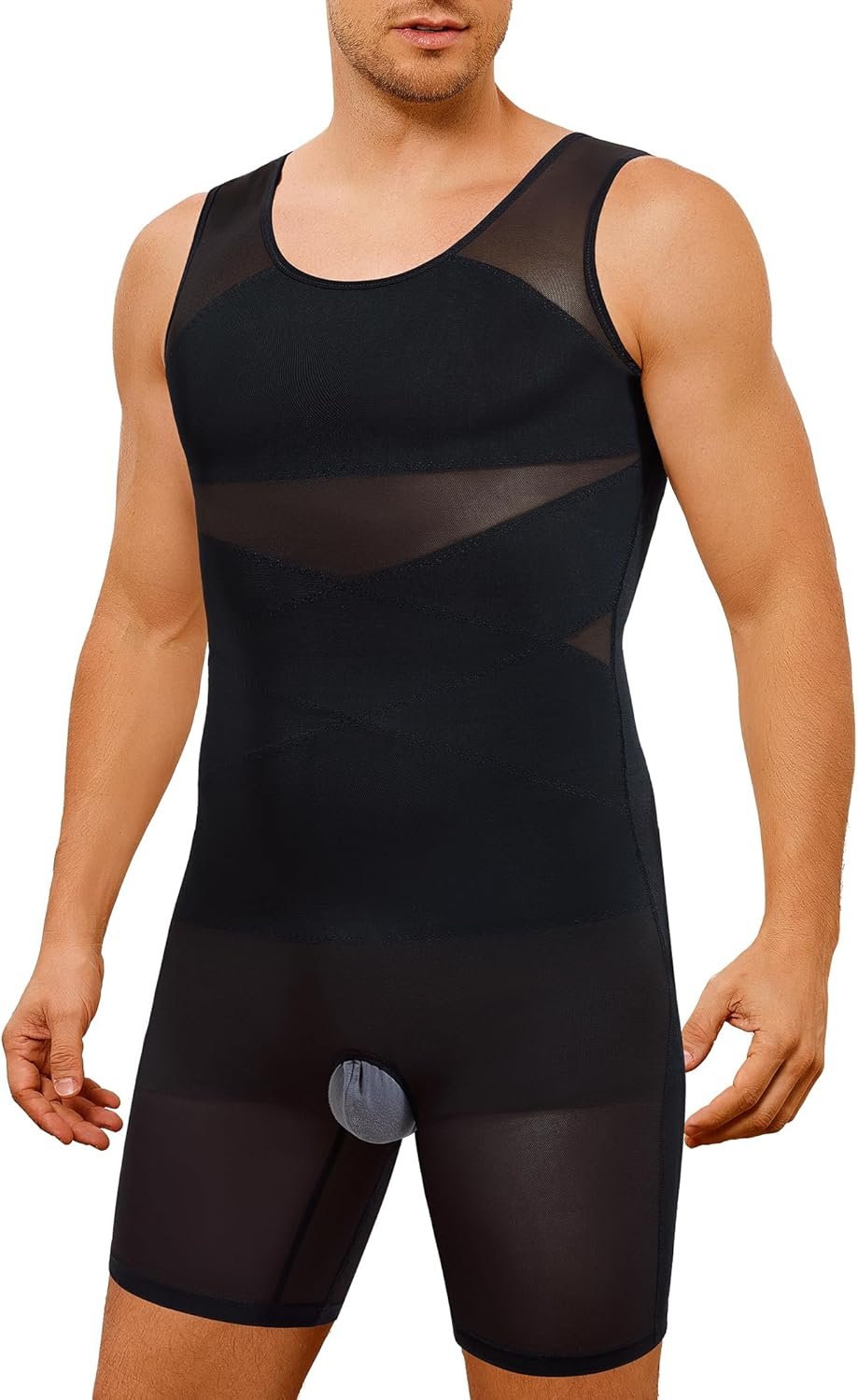 TAILONG Mens Shapewear Tummy Control Full Body Shaper Sleeveless Compression Shirt Men Bodysuit Fajas Para Hombres
