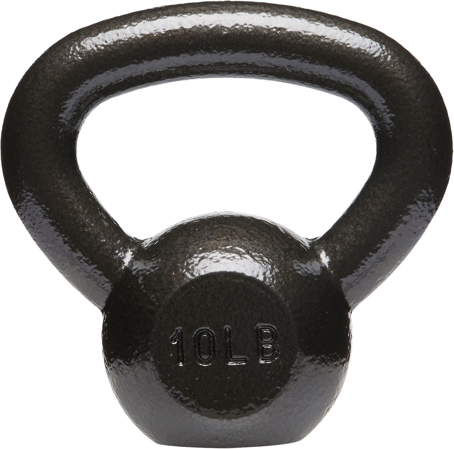 Amazon Basics Cast Iron Kettlebell for Strength Training, Textured Wide Handle, Black