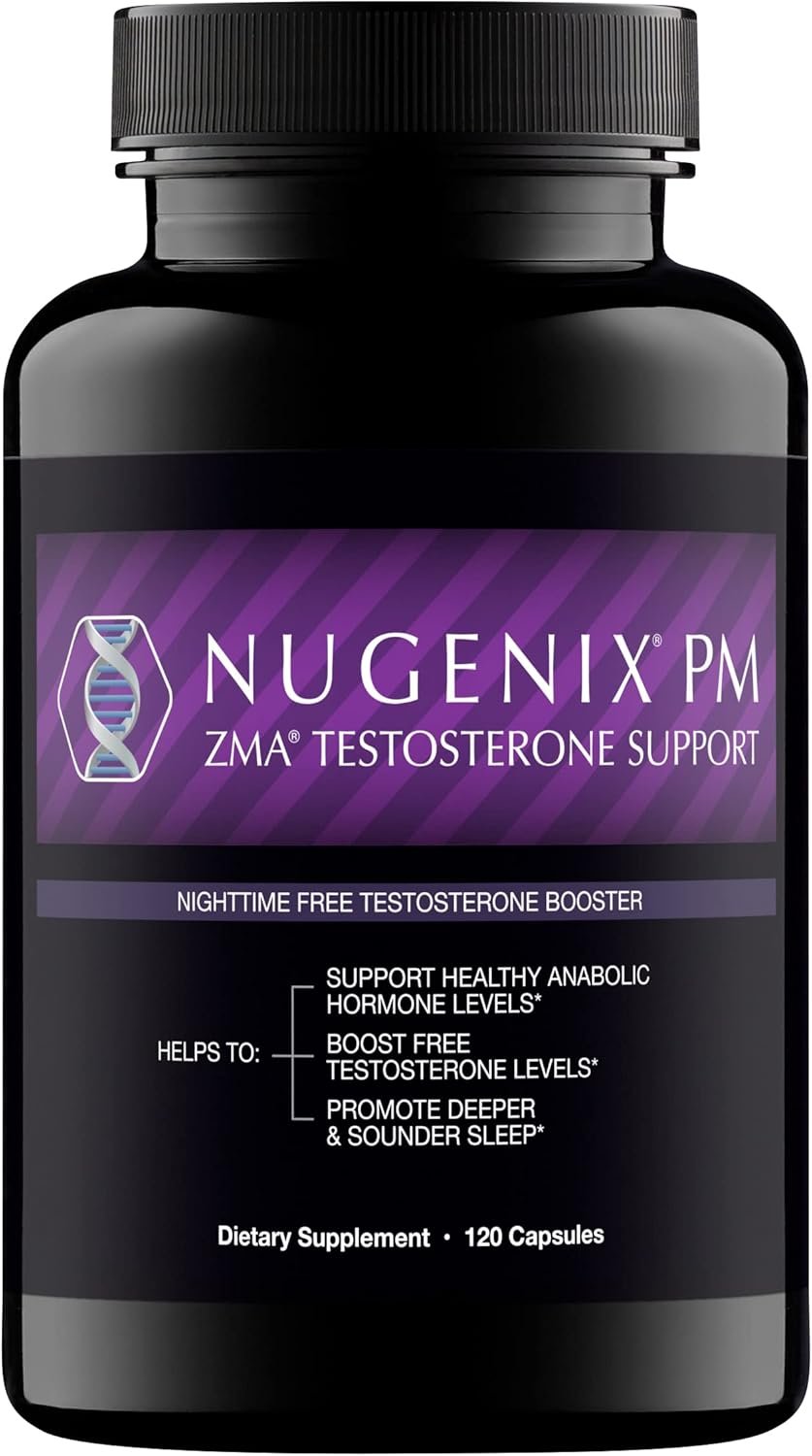 Nugenix PM ZMA – Nighttime Free Testosterone Booster and Sleep Support, 120 Count