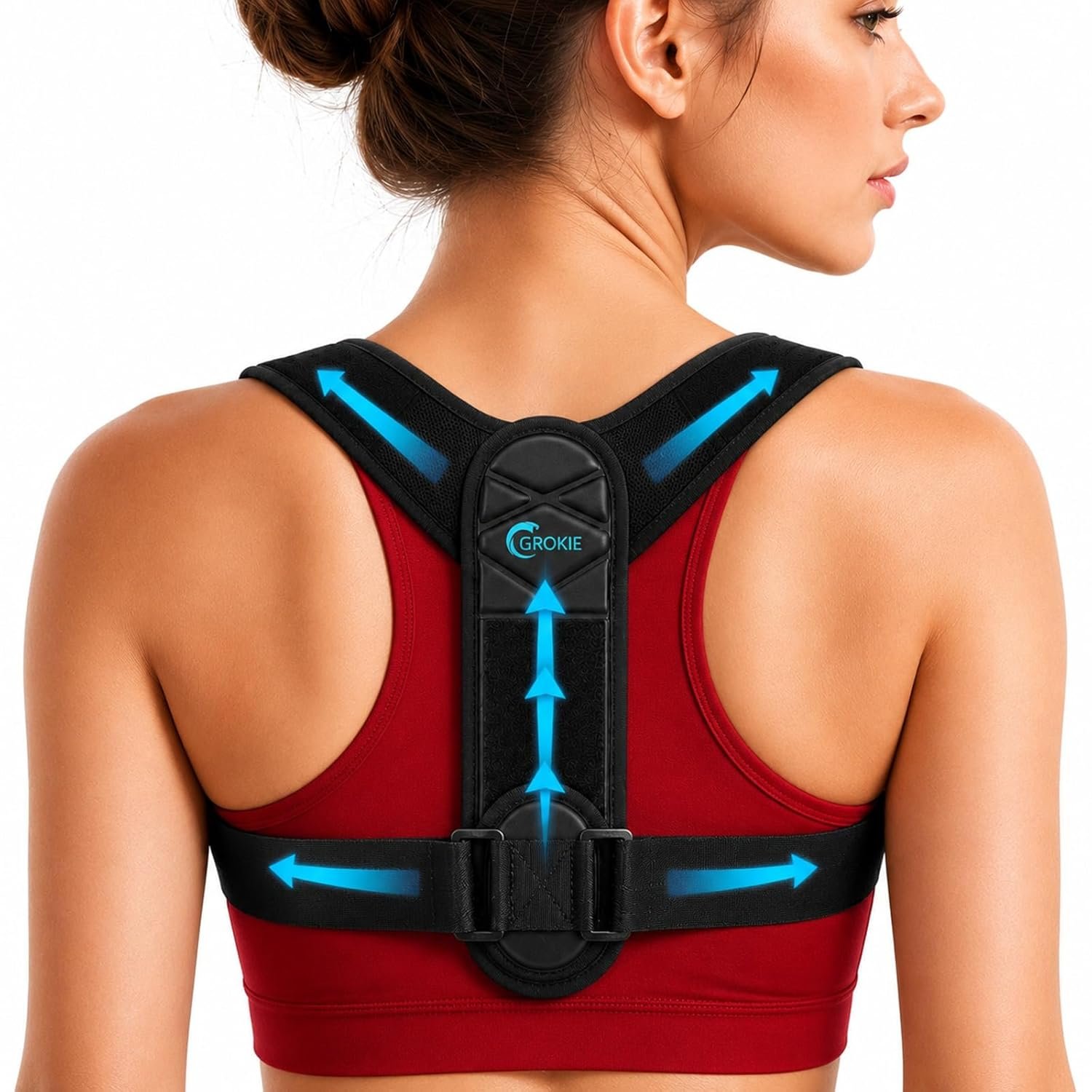 Posture Corrector for Women and Men – Back Brace for Rounded Shoulders & Upper Back Support – Breathable Shoulder Brace for Computer Work&Desk Job,Invisible Under Clothes, Large-Medium (Chest Size 32-45″)