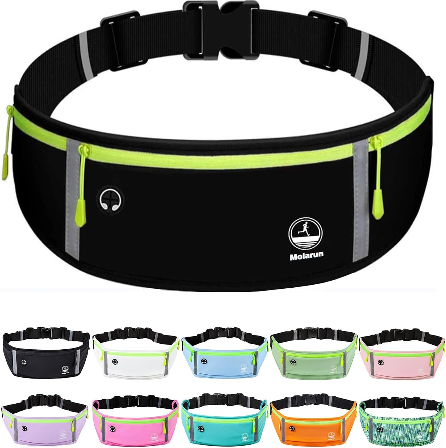 Running Belt Slim Fanny Pack Jogging Pouch Phone Holder Waist Pack – Black
