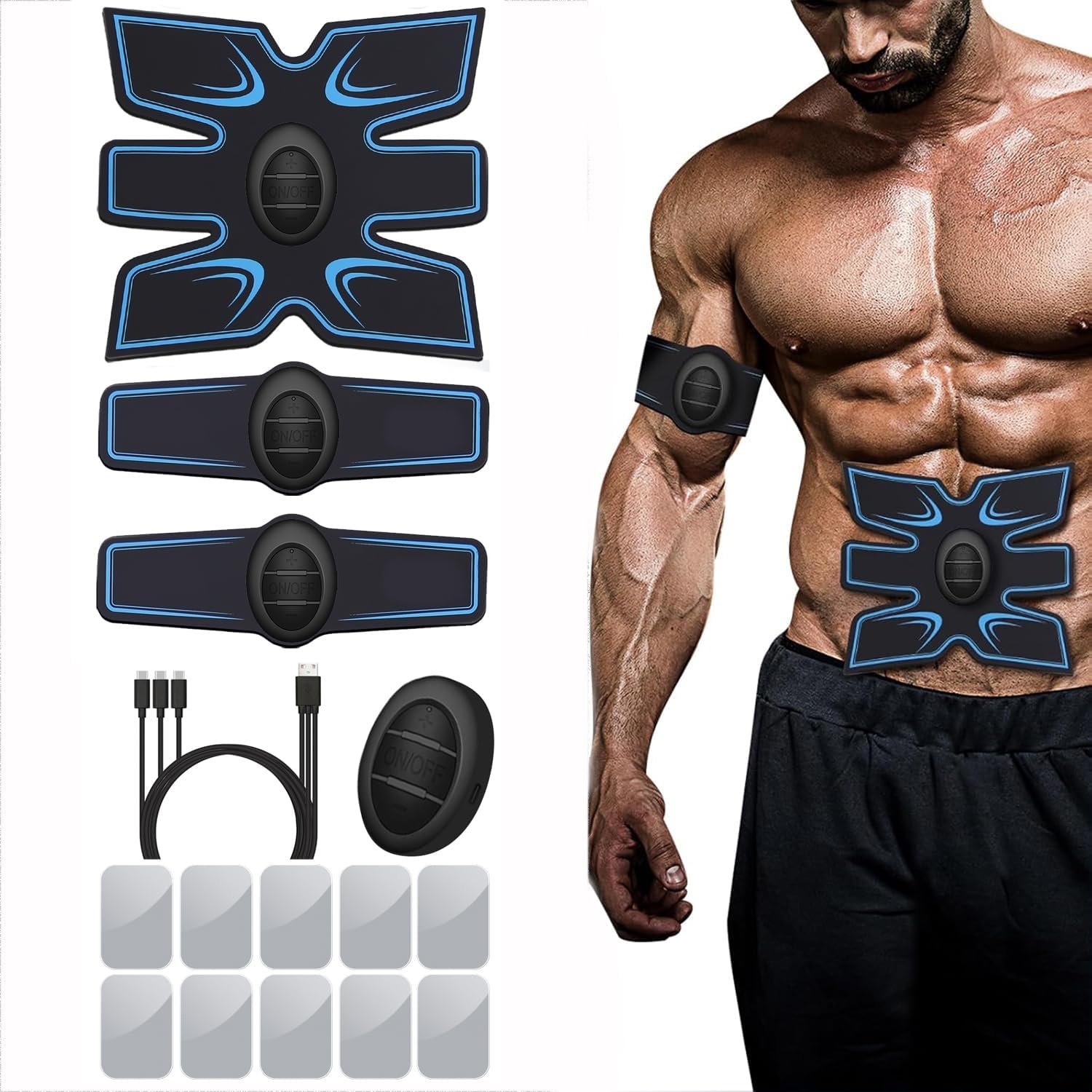 FDA Cleared – EMS Ab Stimulator Muscle Toner Women Men, Tactical x abs Stimulator Military Grade, Muscle Stimulator for Muscle Growth, ab Machine for Stomach arm Leg Neck Workout Equipment Gifts