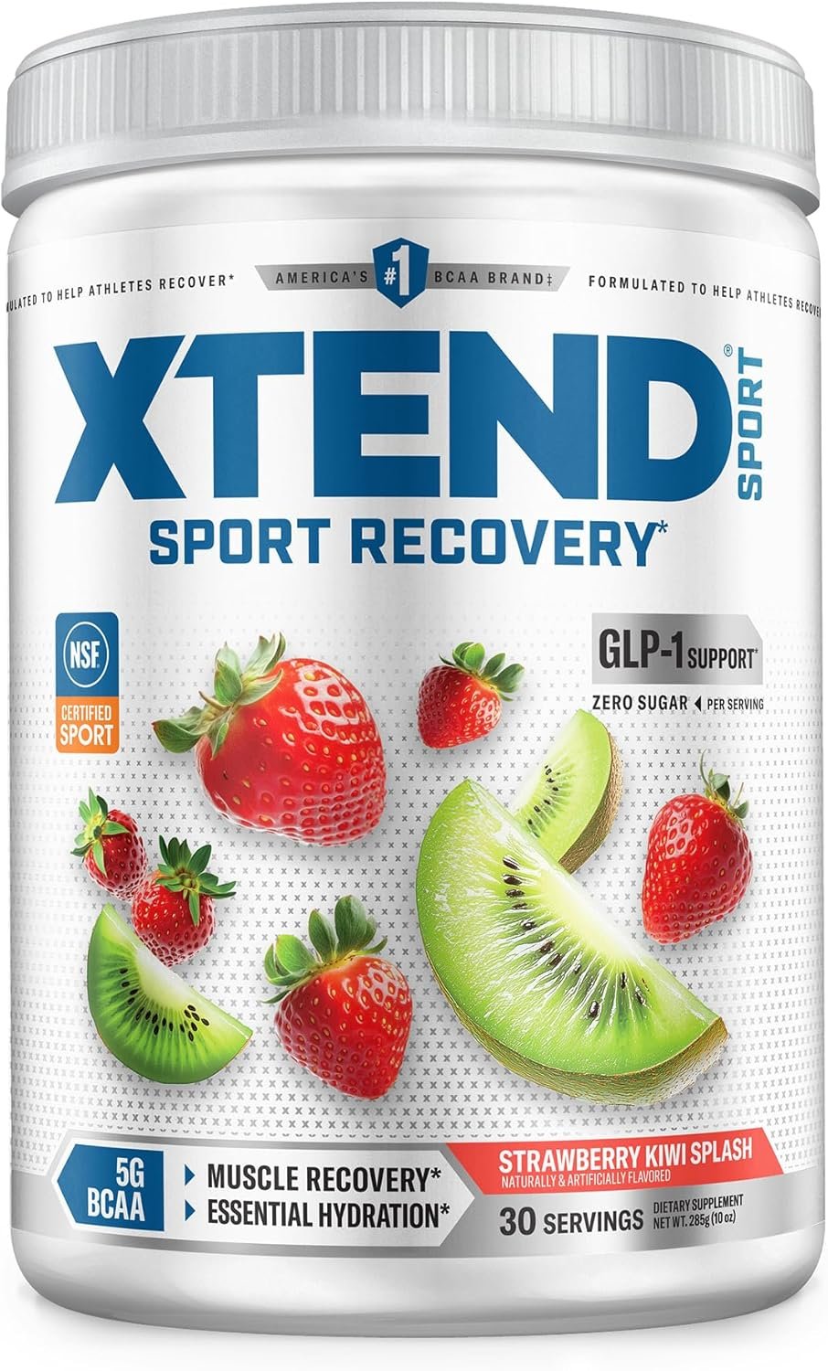 Xtend Sport BCAA Powder Strawberry Kiwi Splash – Electrolyte Powder for Recovery & Hydration with Amino Acids – 30 Servings