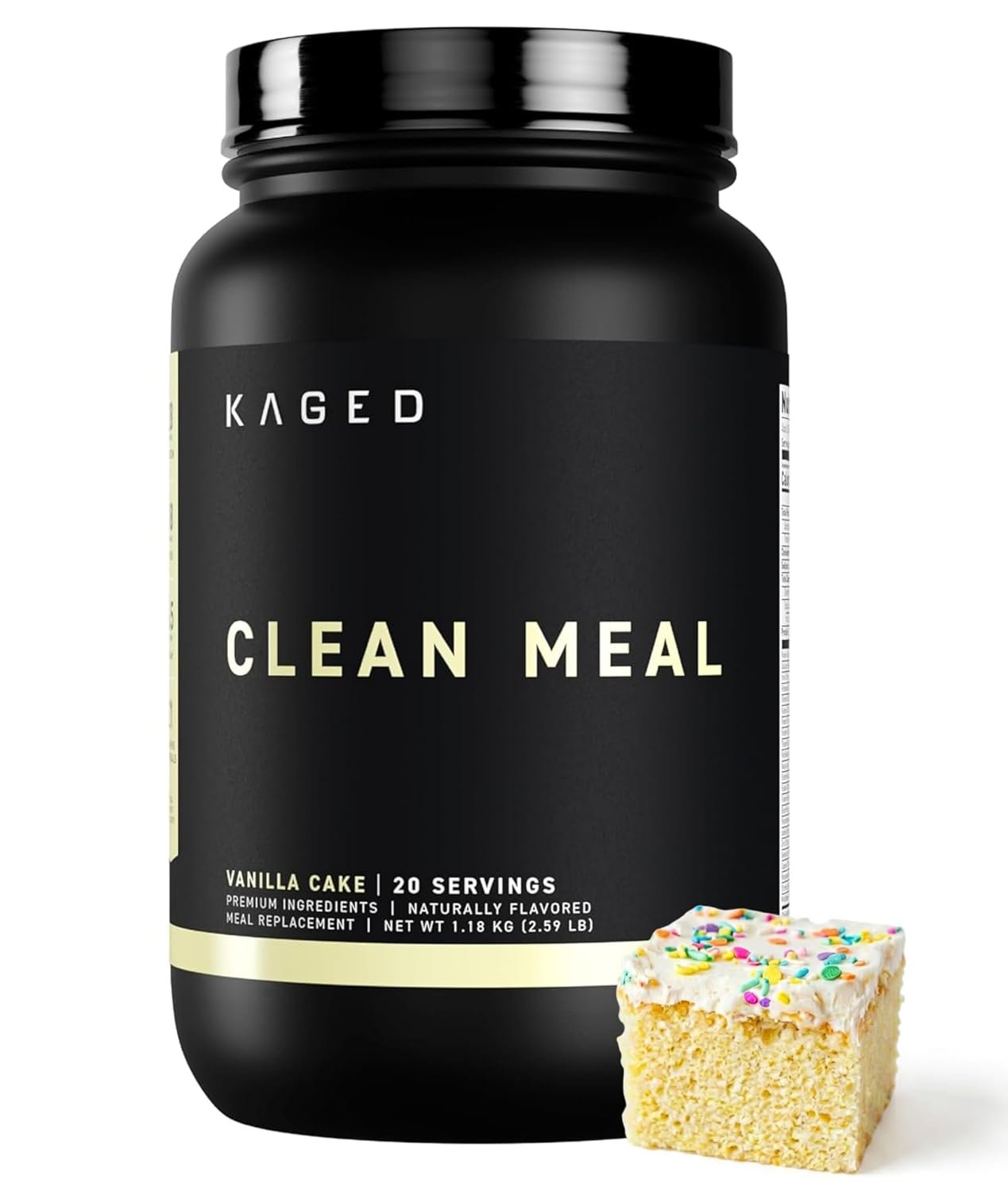 Kaged Clean Meal Powder | Vanilla Cake | Meal Replacement Shake | Whey Protein Isolate | Clean Carbs, MCT Oil Fats, Organic Vitamins and Minerals | Supplements for Men & Women | 20 Servings