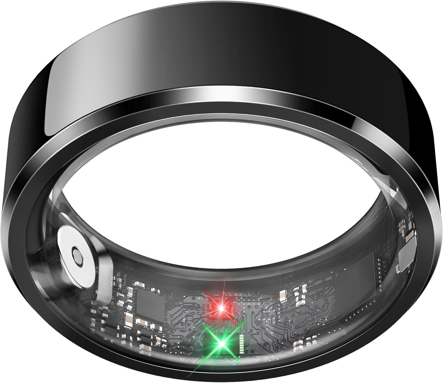 Smart Ring for Men, Fitness & Activity Tracker with Blood Pressure/Heart Rate Monitor, Sleep Tracker, Step Counter, IP68 Waterproof Ring for iOS & Android, Fast Charge, No Subscription (Black,Size9)