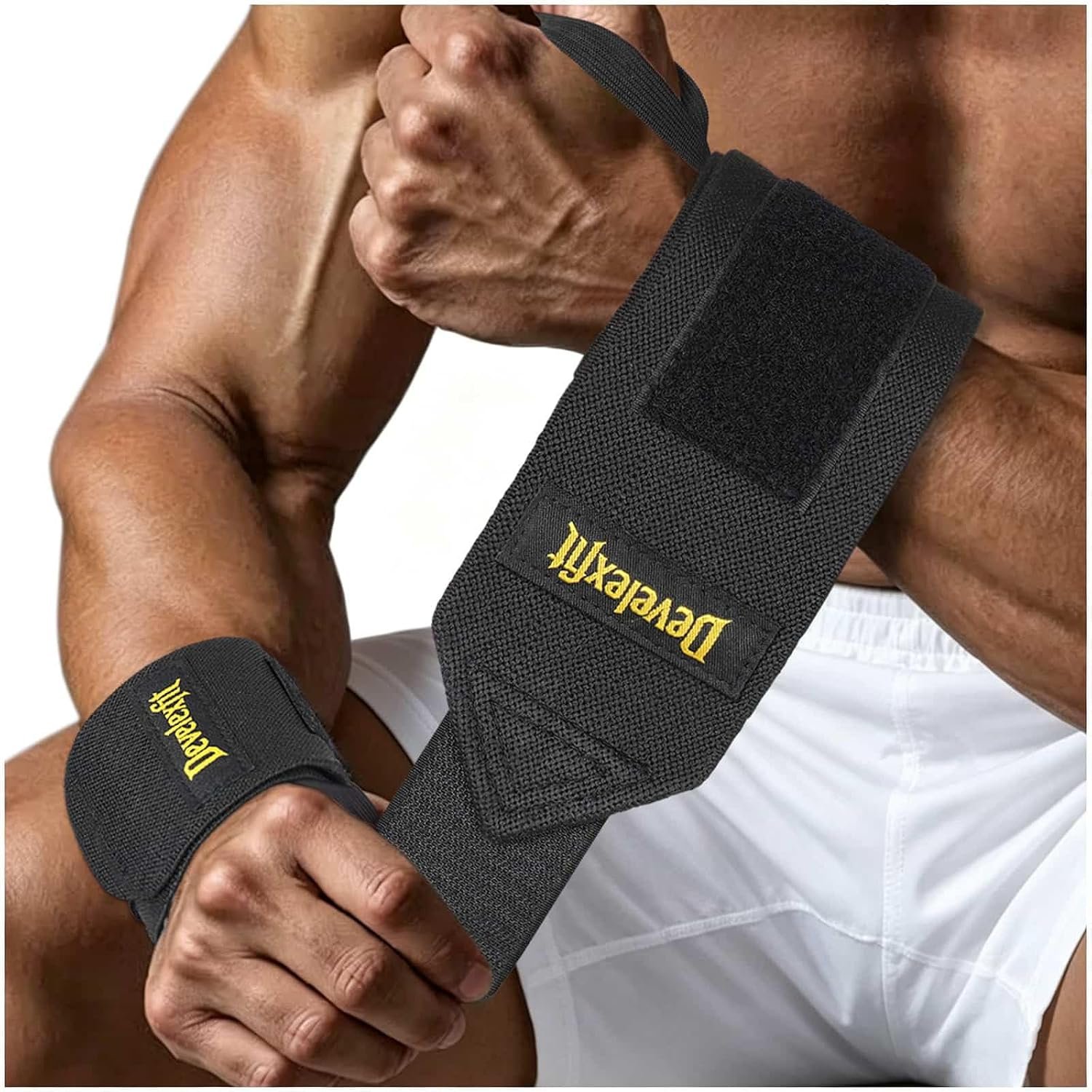Wrist Wraps for Weightlifting, 20″ Professional Wrist Support for Powerlifting, Bench Press, Adjustable Heavy Duty Straps with Thumb Loop for Men Women Gym Workout (2 PCS)